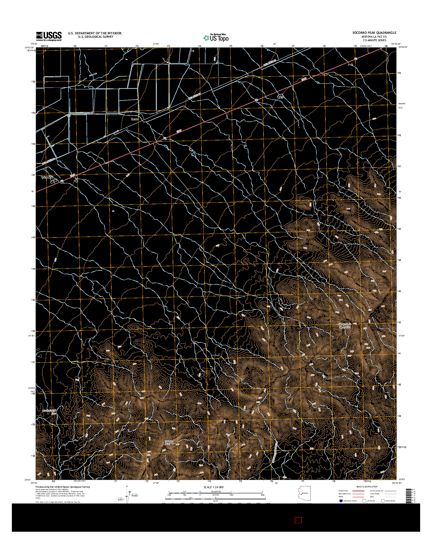 USGS US TOPO 7.5-MINUTE MAP FOR SOCORRO PEAK, AZ 2014