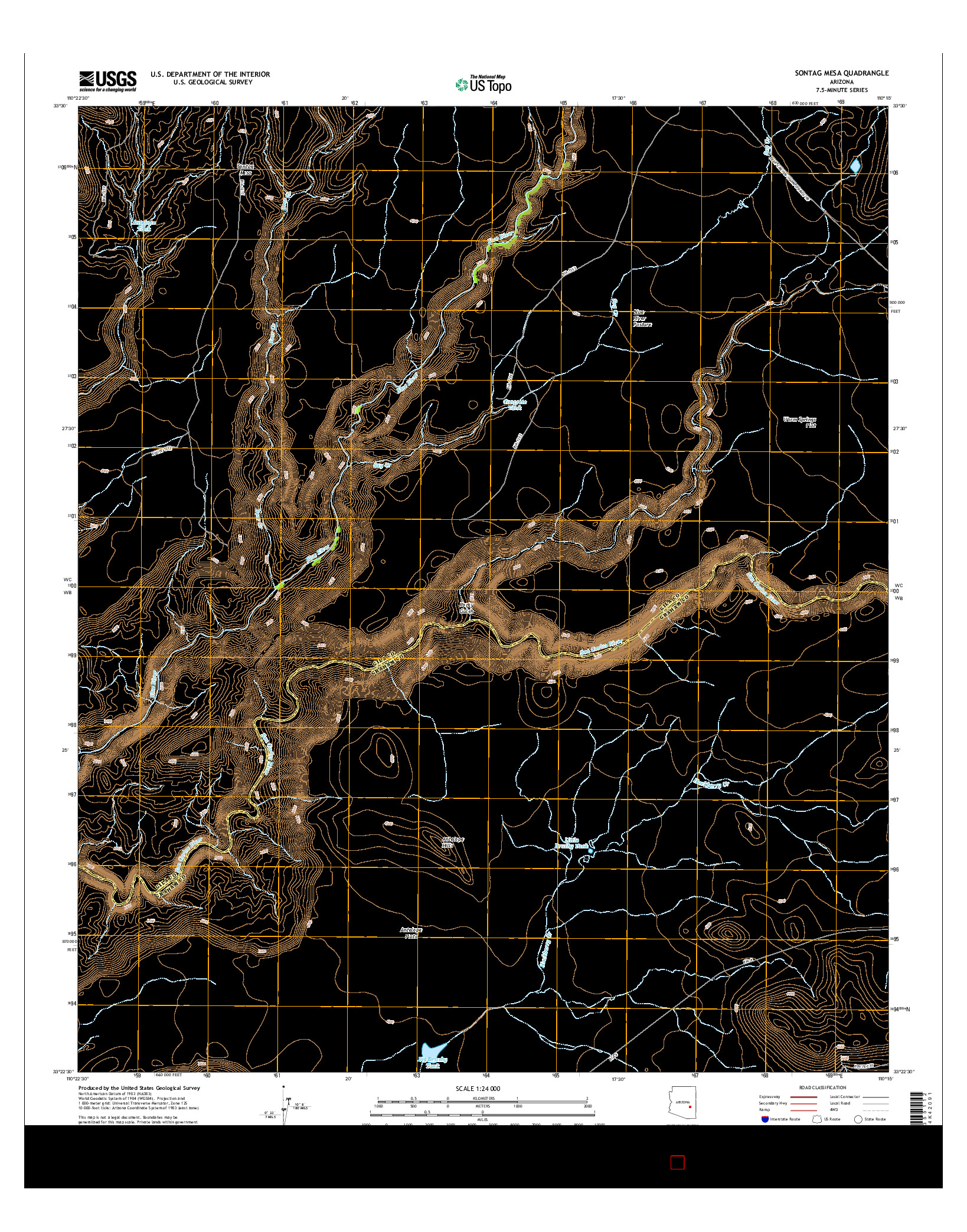 USGS US TOPO 7.5-MINUTE MAP FOR SONTAG MESA, AZ 2014