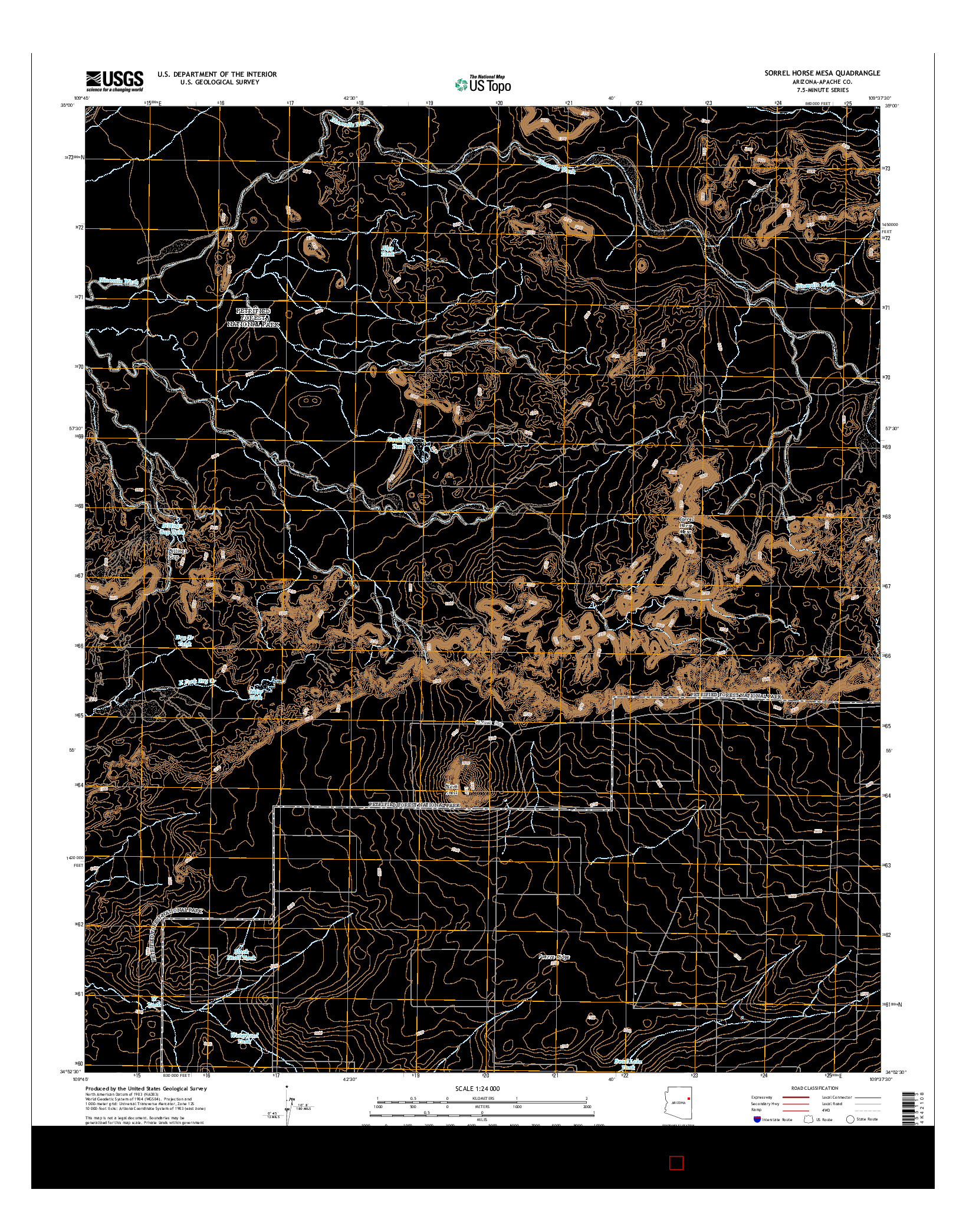 USGS US TOPO 7.5-MINUTE MAP FOR SORREL HORSE MESA, AZ 2014