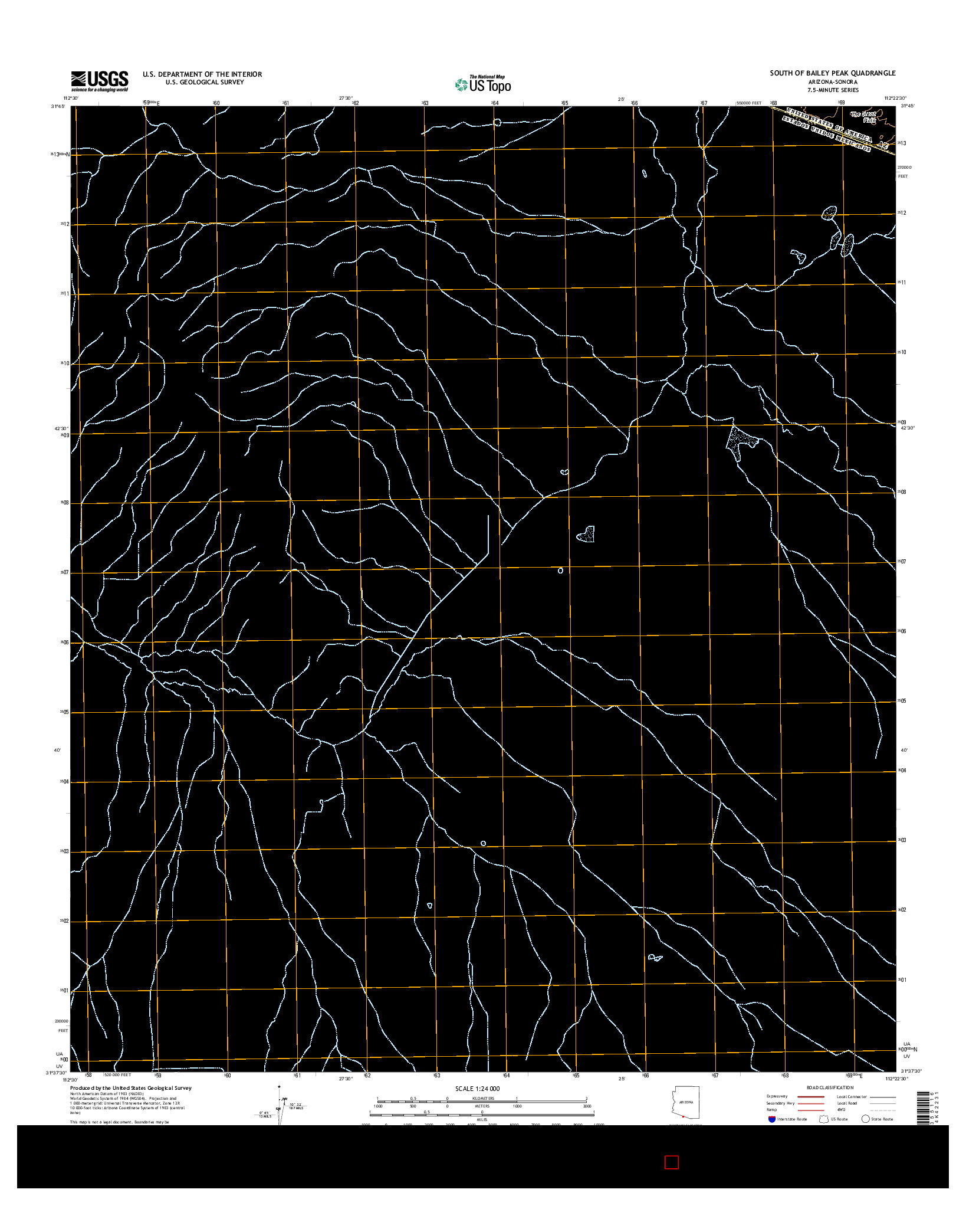 USGS US TOPO 7.5-MINUTE MAP FOR SOUTH OF BAILEY PEAK, AZ-SON 2014