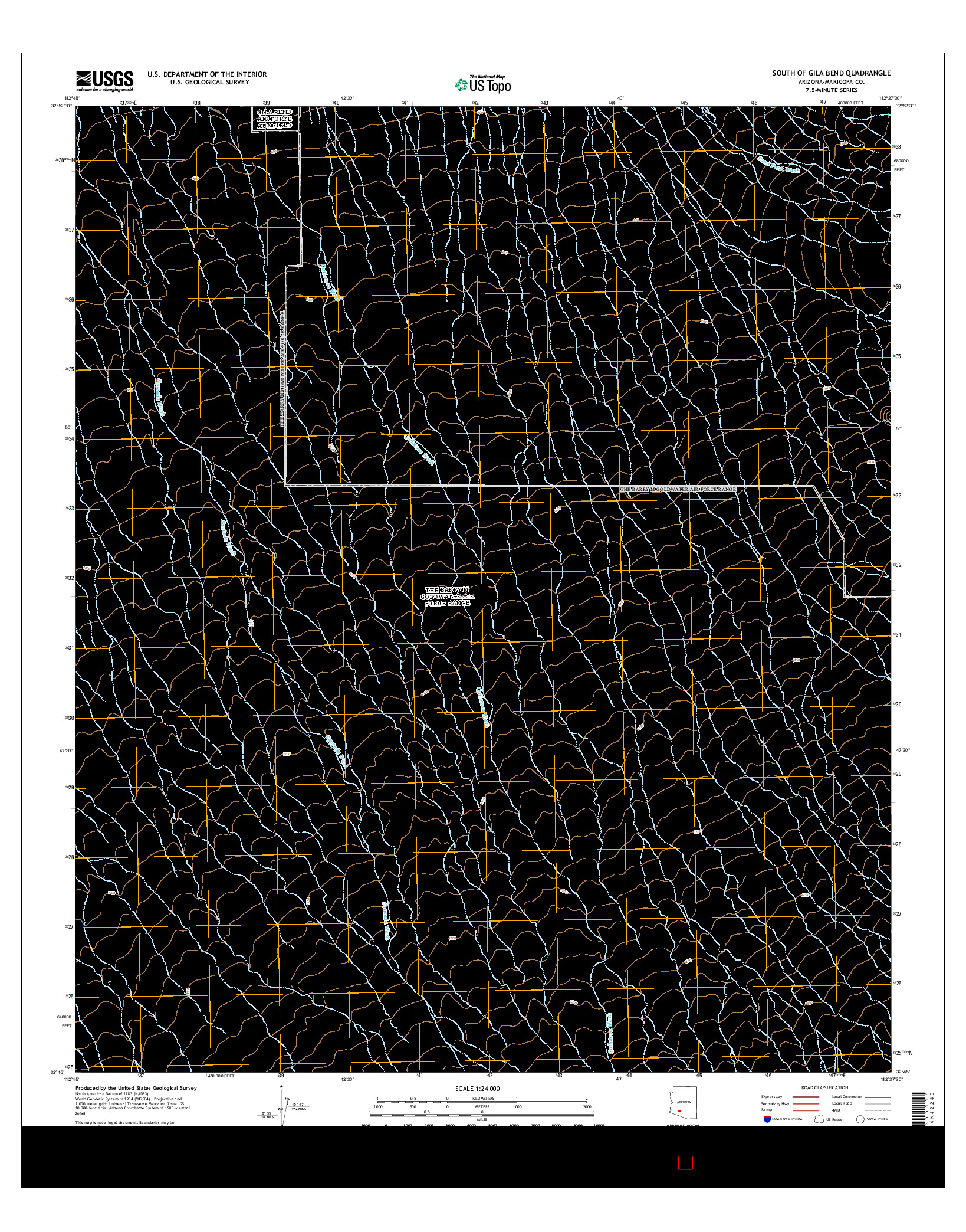 USGS US TOPO 7.5-MINUTE MAP FOR SOUTH OF GILA BEND, AZ 2014