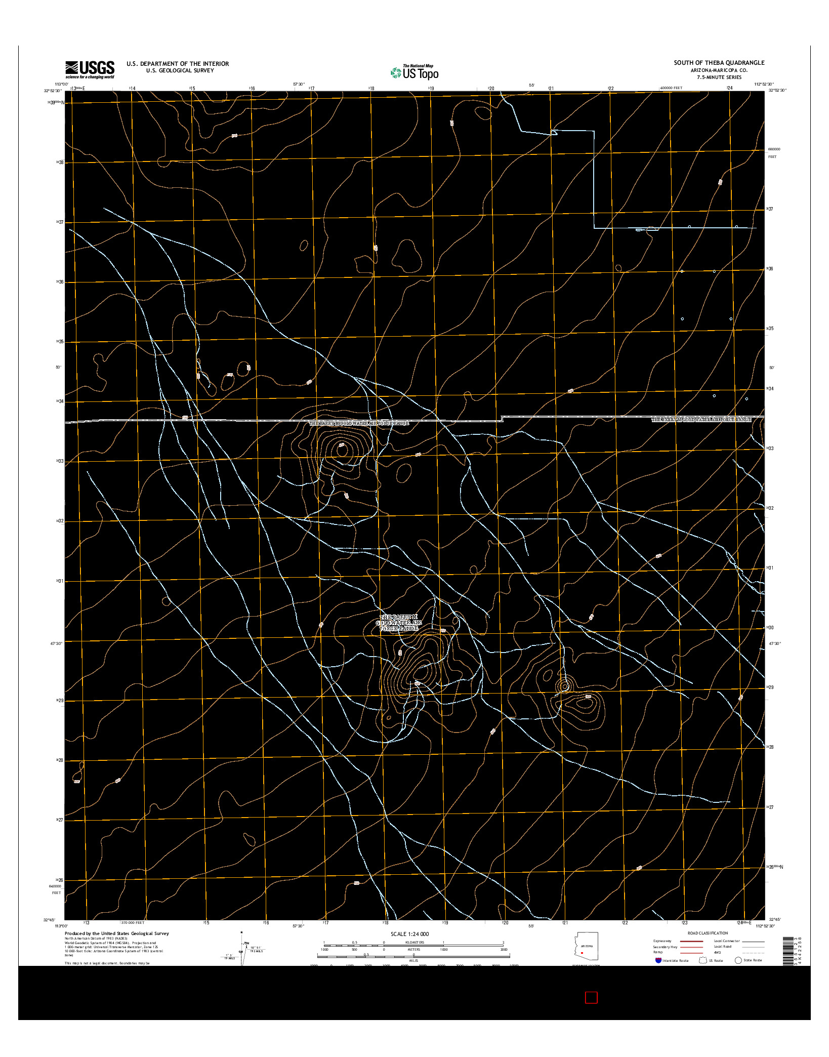 USGS US TOPO 7.5-MINUTE MAP FOR SOUTH OF THEBA, AZ 2014
