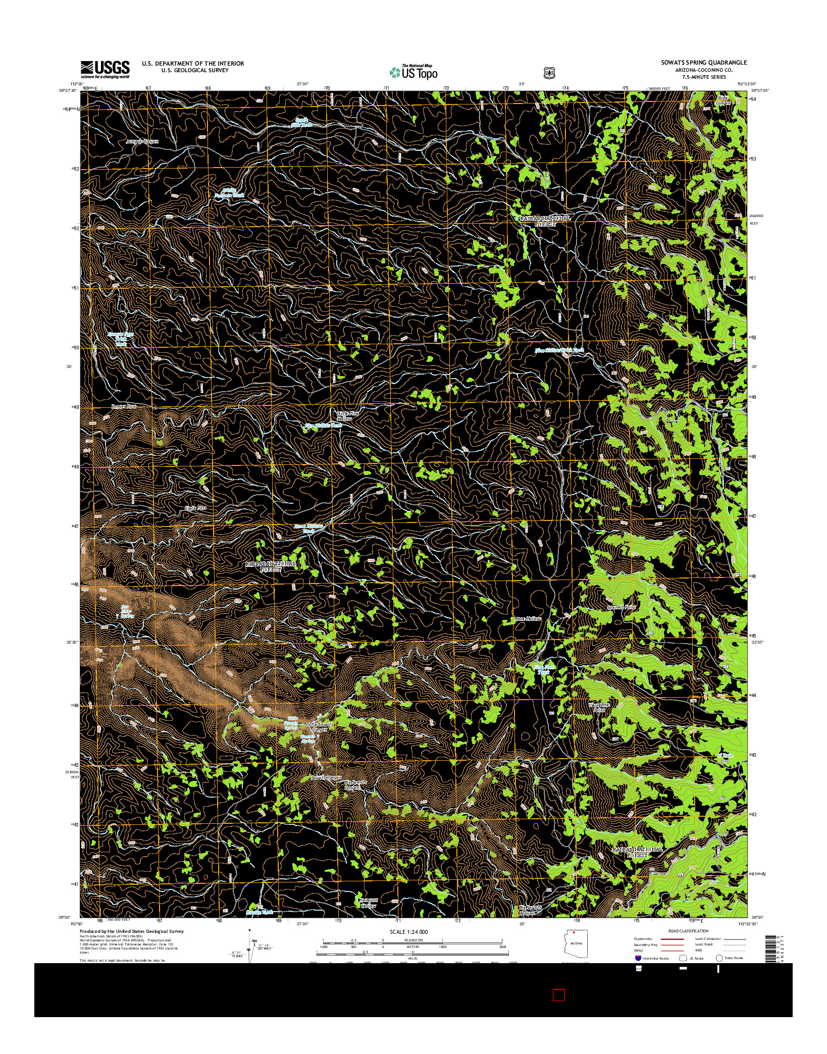USGS US TOPO 7.5-MINUTE MAP FOR SOWATS SPRING, AZ 2014