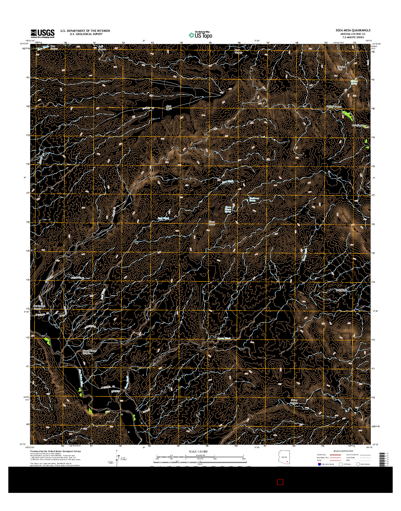 USGS US TOPO 7.5-MINUTE MAP FOR SOZA MESA, AZ 2014