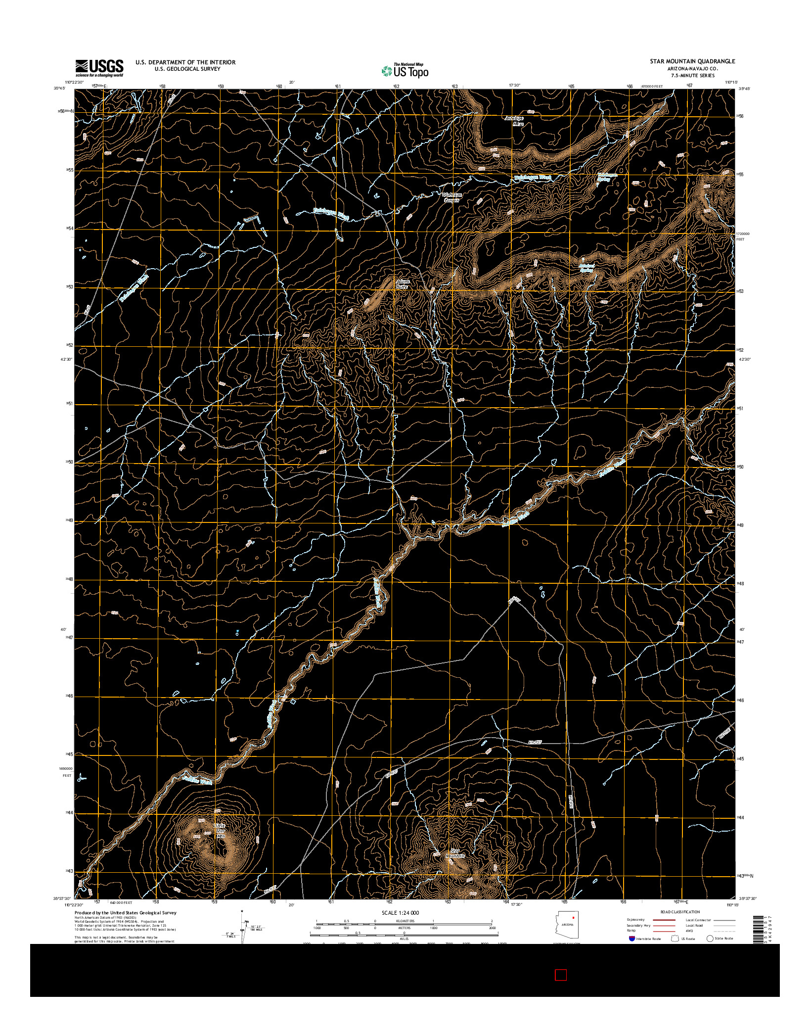 USGS US TOPO 7.5-MINUTE MAP FOR STAR MOUNTAIN, AZ 2014