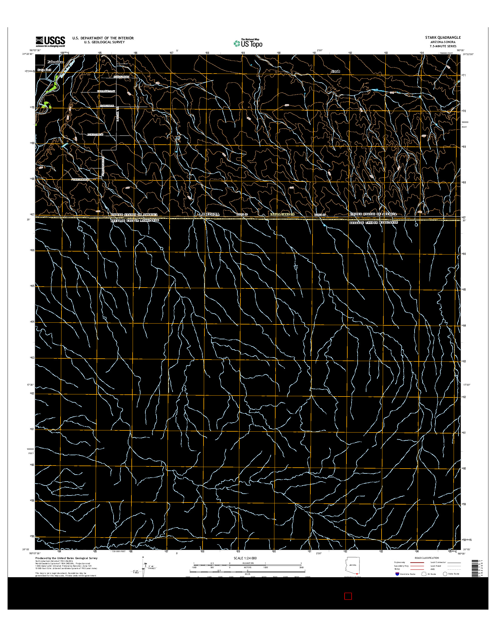 USGS US TOPO 7.5-MINUTE MAP FOR STARK, AZ-SON 2014