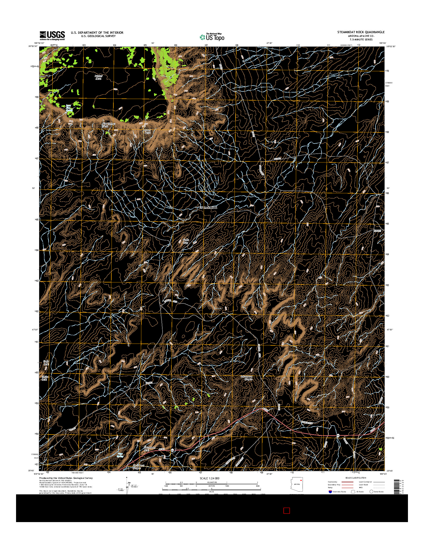 USGS US TOPO 7.5-MINUTE MAP FOR STEAMBOAT ROCK, AZ 2014