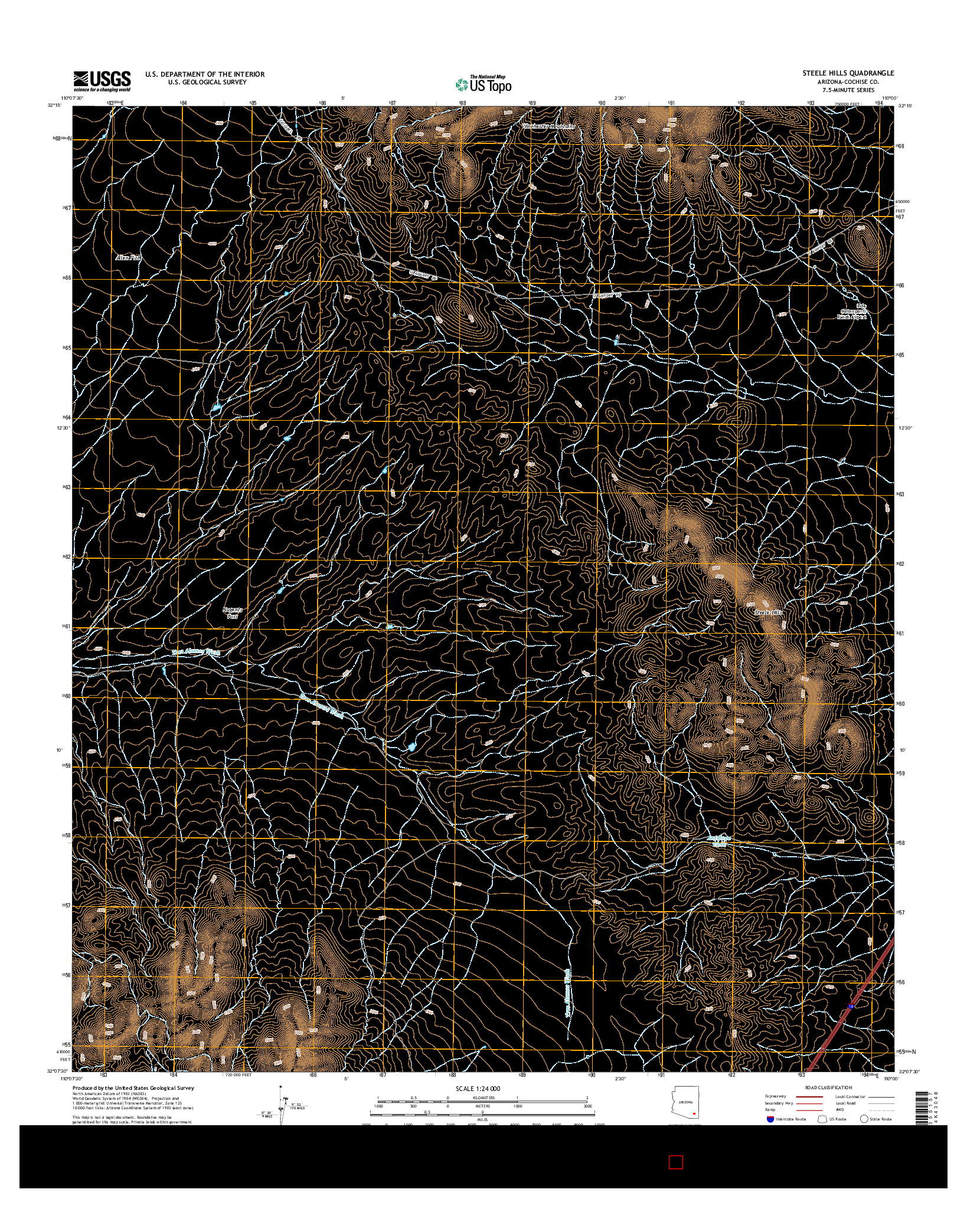 USGS US TOPO 7.5-MINUTE MAP FOR STEELE HILLS, AZ 2014