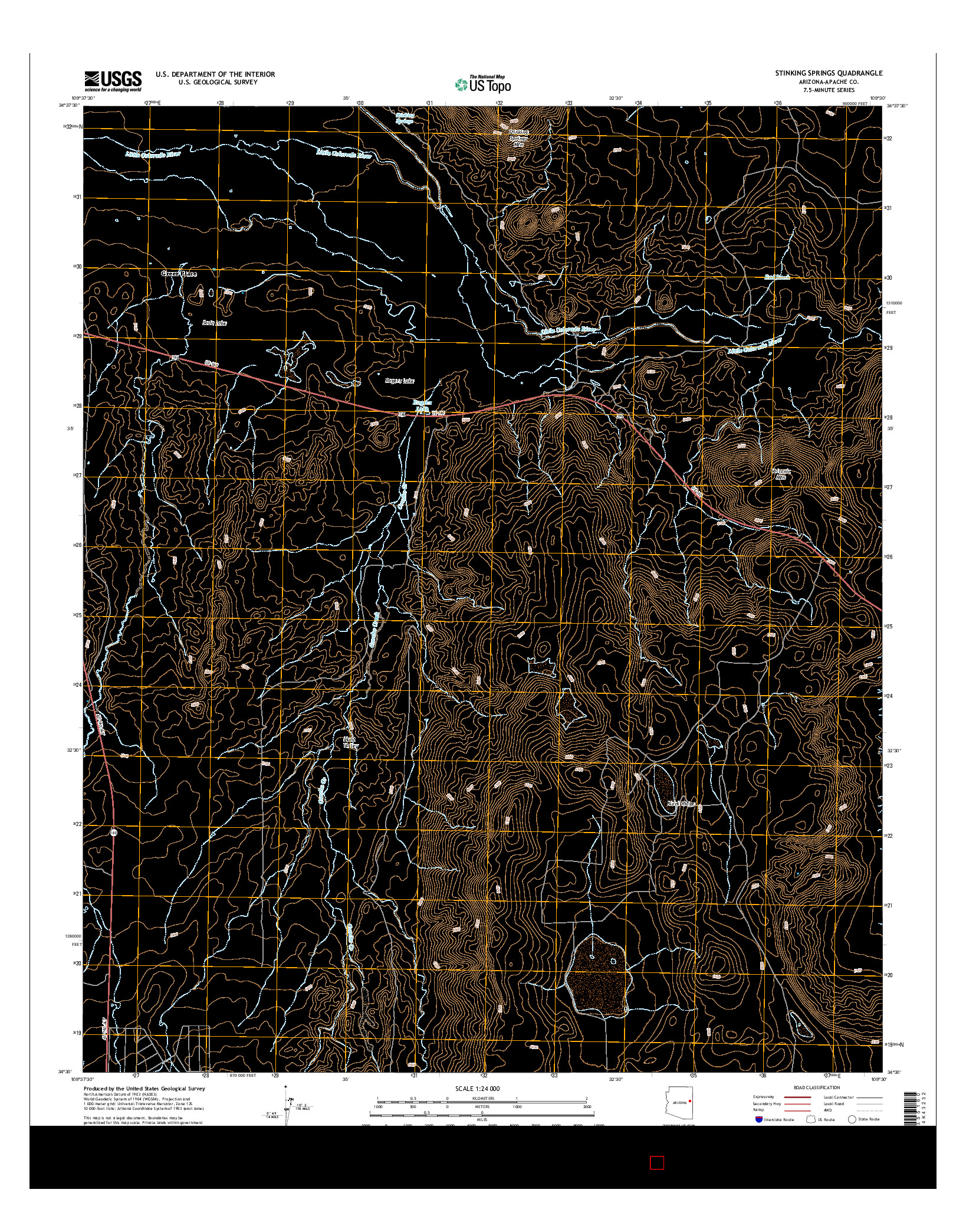 USGS US TOPO 7.5-MINUTE MAP FOR STINKING SPRINGS, AZ 2014