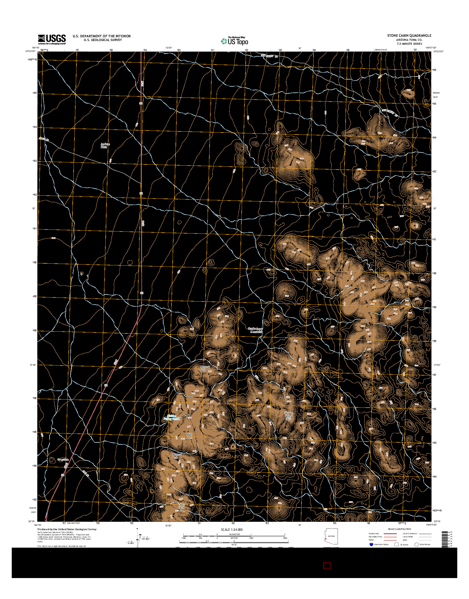 USGS US TOPO 7.5-MINUTE MAP FOR STONE CABIN, AZ 2014