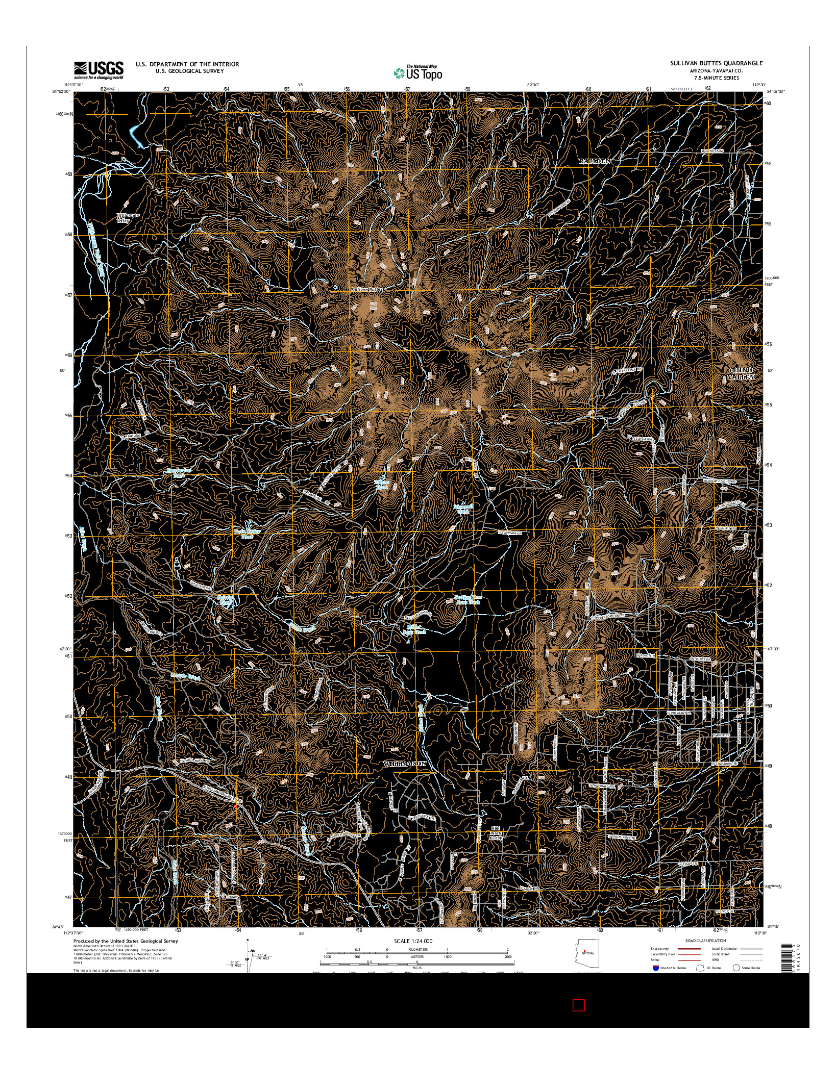 USGS US TOPO 7.5-MINUTE MAP FOR SULLIVAN BUTTES, AZ 2014