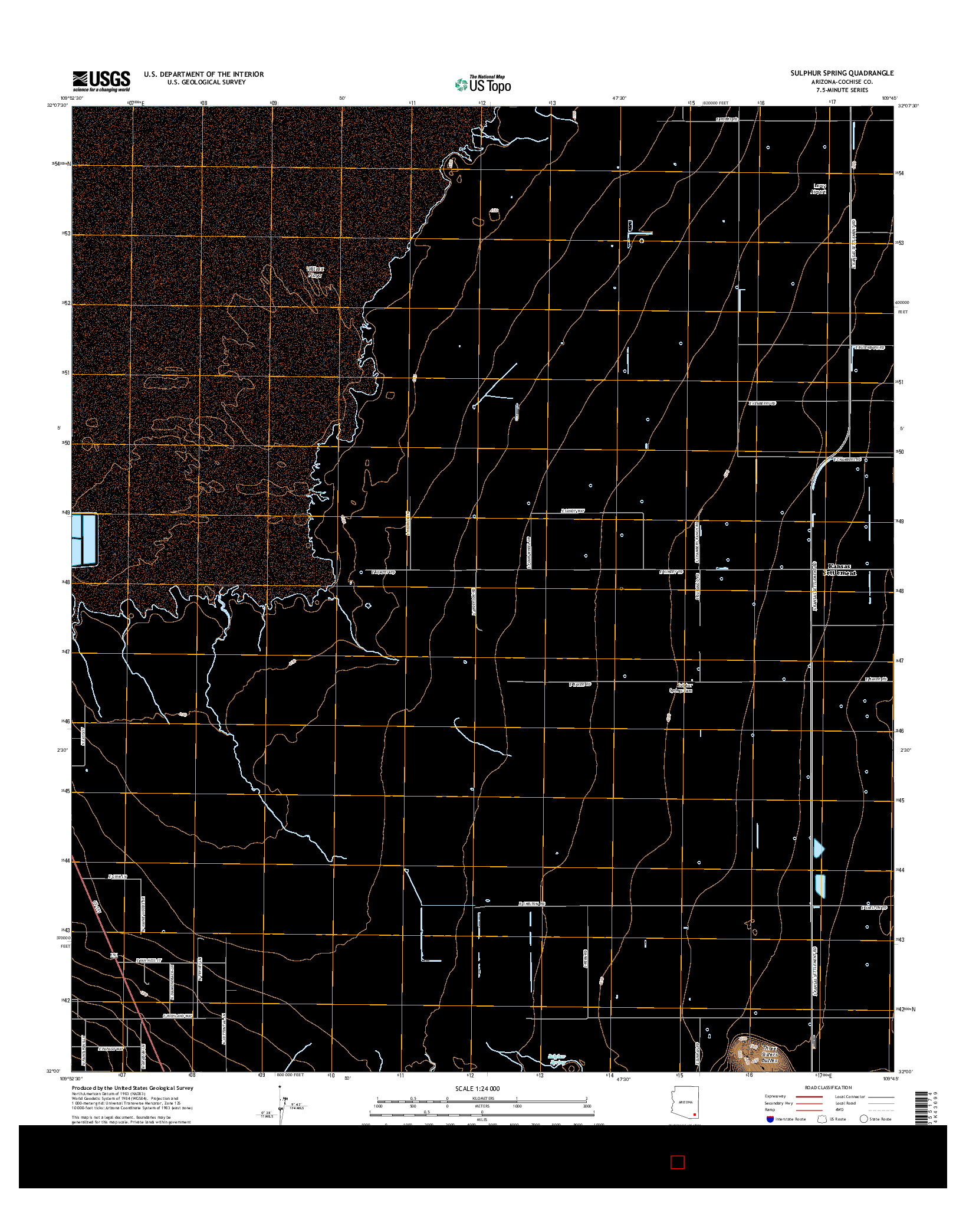 USGS US TOPO 7.5-MINUTE MAP FOR SULPHUR SPRING, AZ 2014