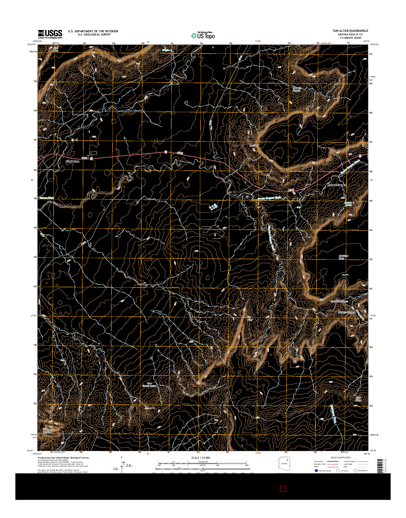 USGS US TOPO 7.5-MINUTE MAP FOR SUN ALTAR, AZ 2014