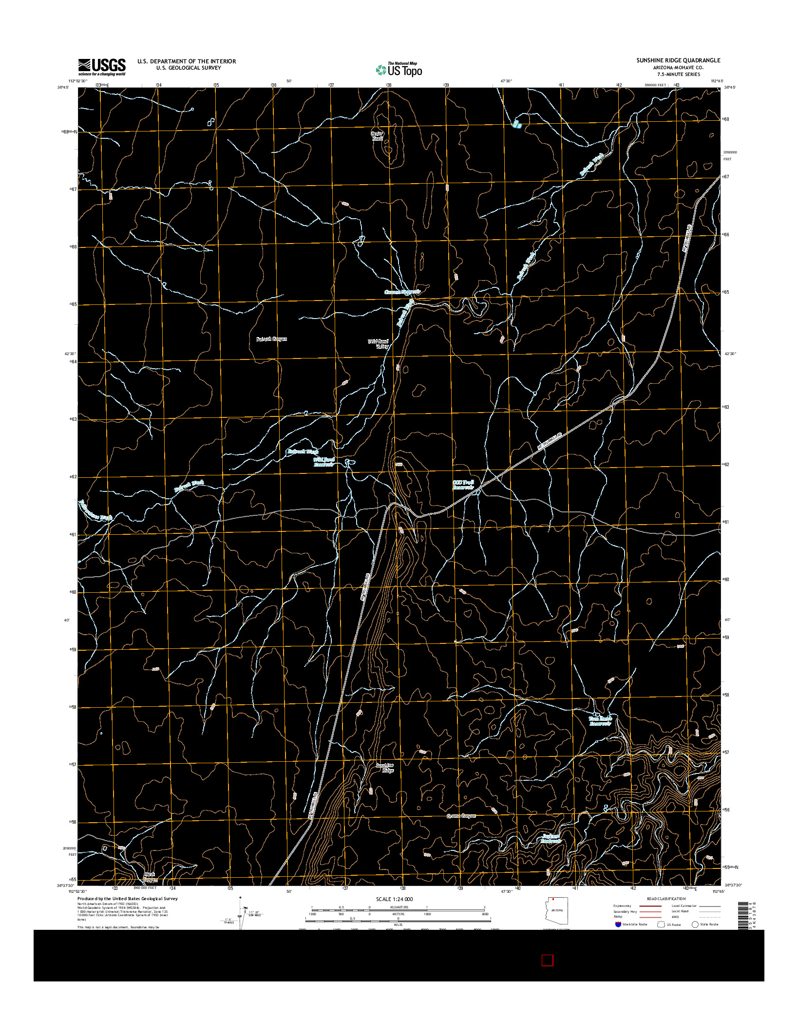 USGS US TOPO 7.5-MINUTE MAP FOR SUNSHINE RIDGE, AZ 2014