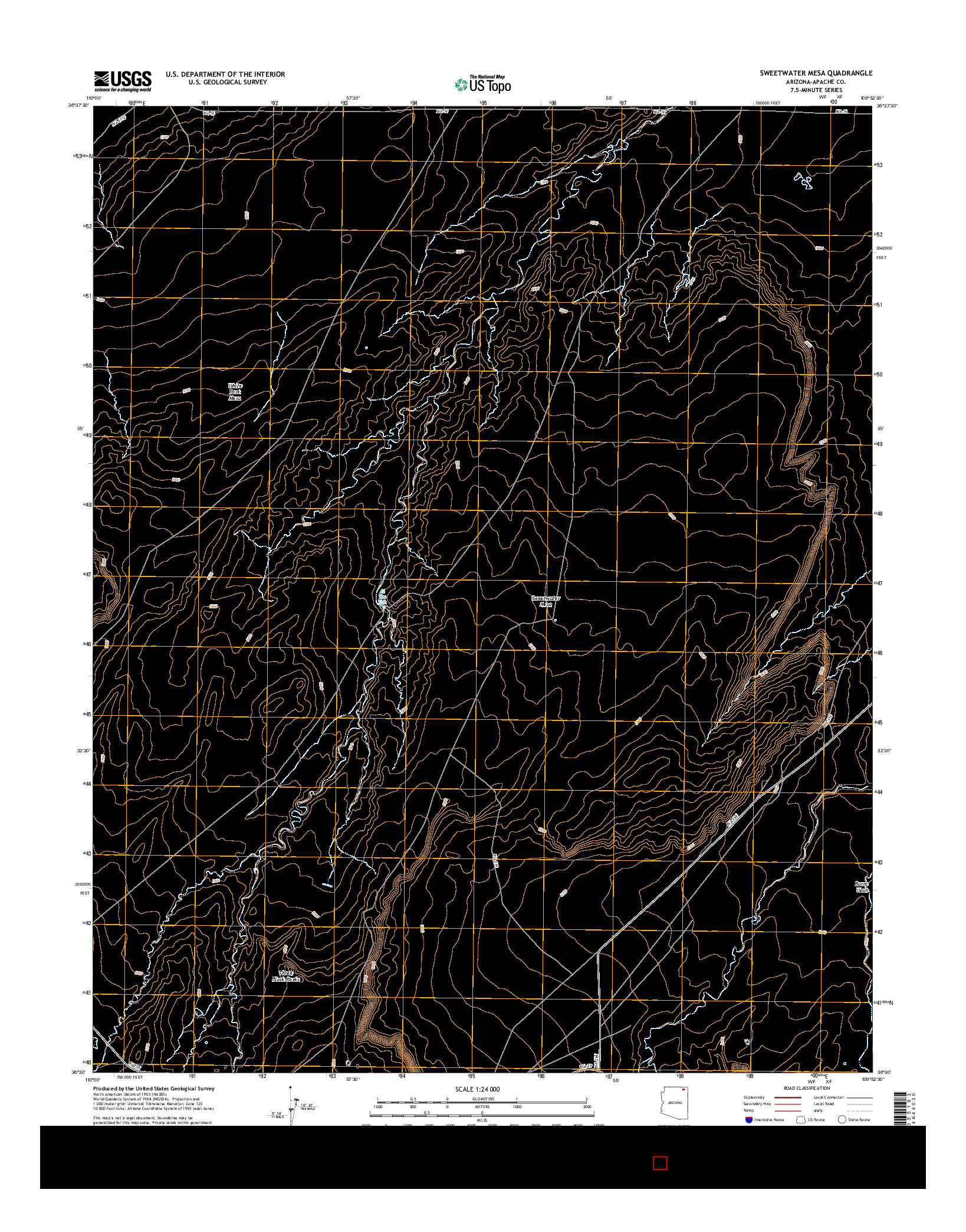 USGS US TOPO 7.5-MINUTE MAP FOR SWEETWATER MESA, AZ 2014