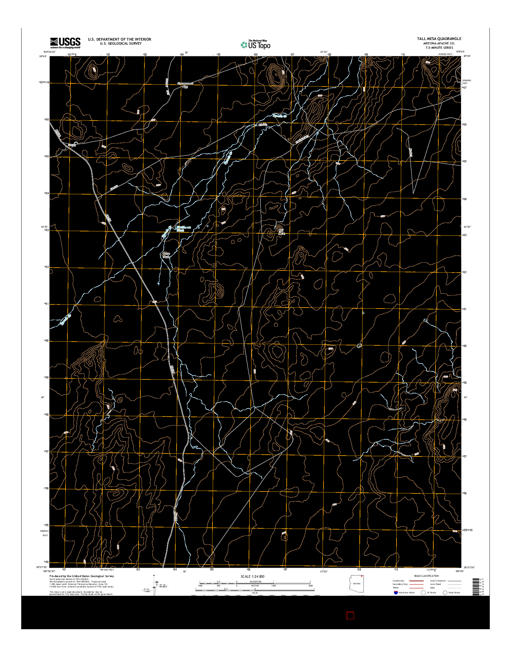 USGS US TOPO 7.5-MINUTE MAP FOR TALL MESA, AZ 2014