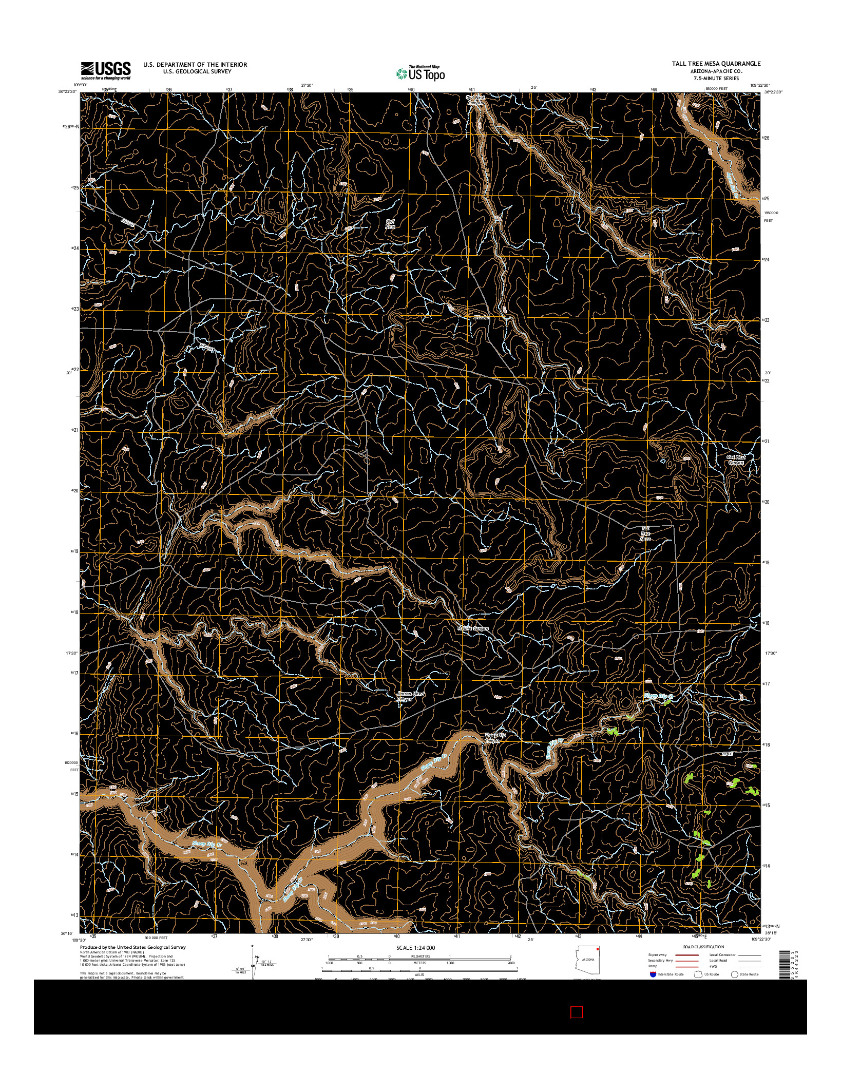 USGS US TOPO 7.5-MINUTE MAP FOR TALL TREE MESA, AZ 2014