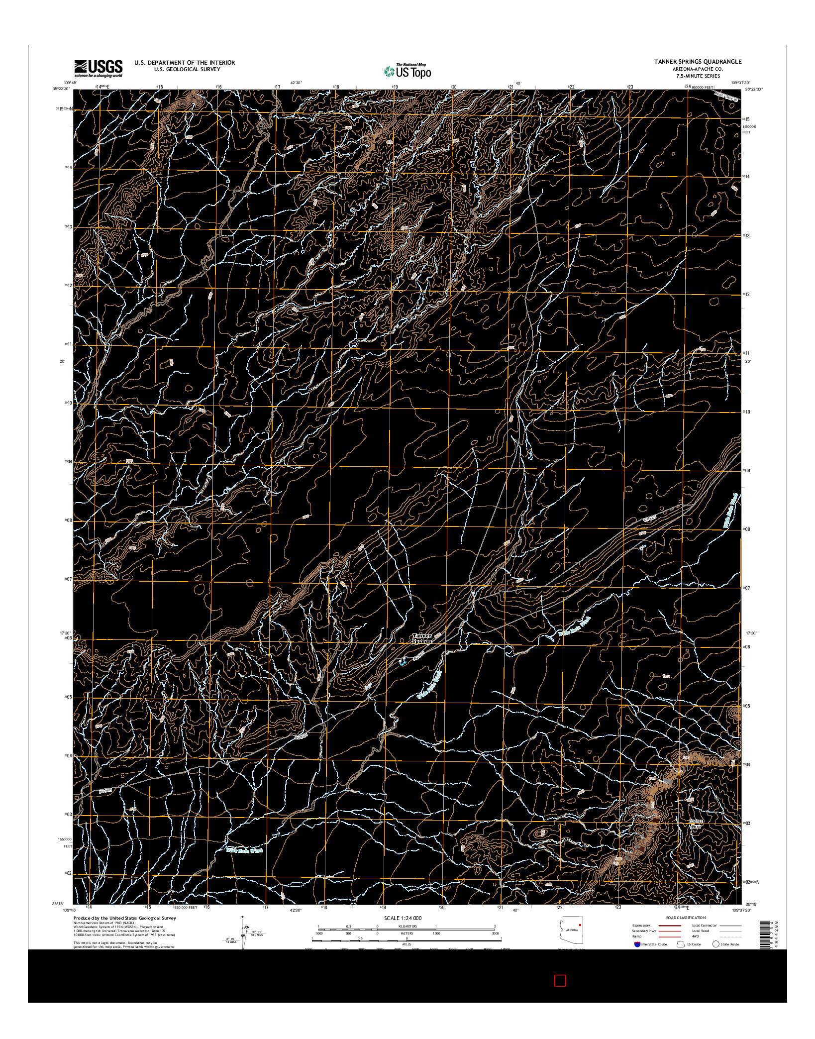 USGS US TOPO 7.5-MINUTE MAP FOR TANNER SPRINGS, AZ 2014