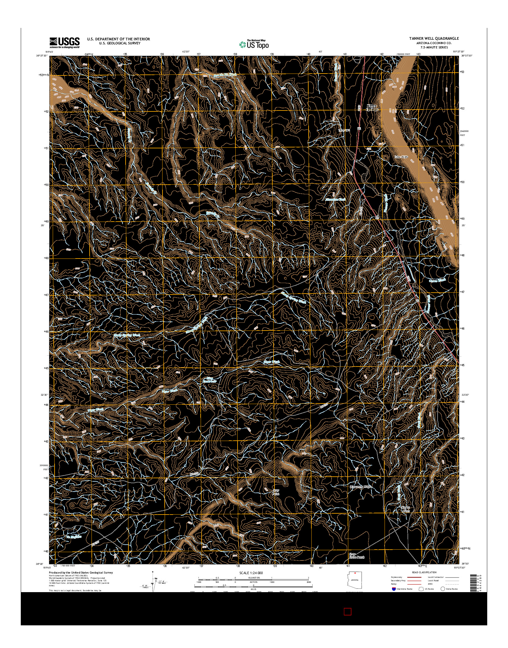 USGS US TOPO 7.5-MINUTE MAP FOR TANNER WELL, AZ 2014