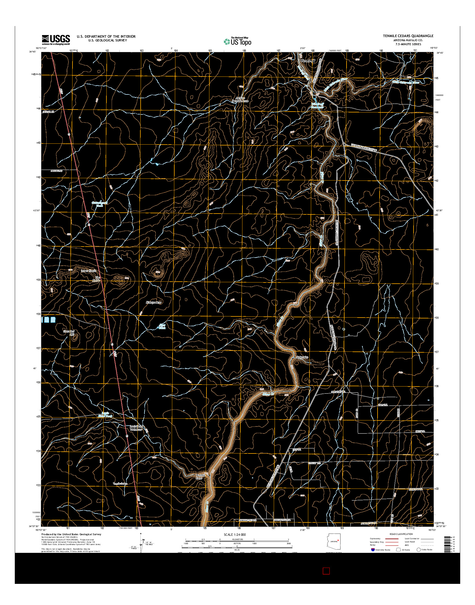 USGS US TOPO 7.5-MINUTE MAP FOR TENMILE CEDARS, AZ 2014