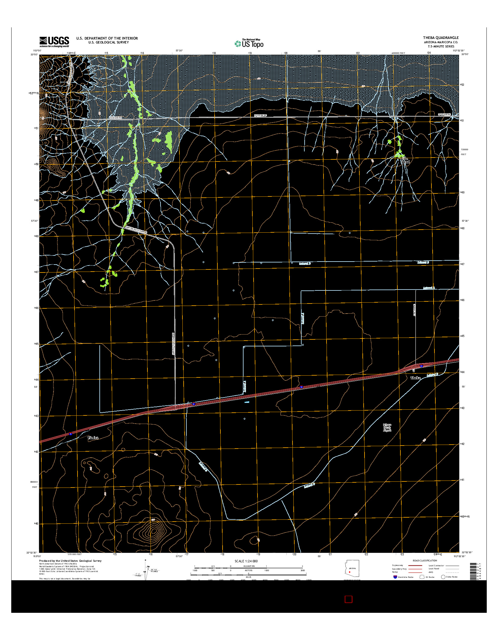 USGS US TOPO 7.5-MINUTE MAP FOR THEBA, AZ 2014