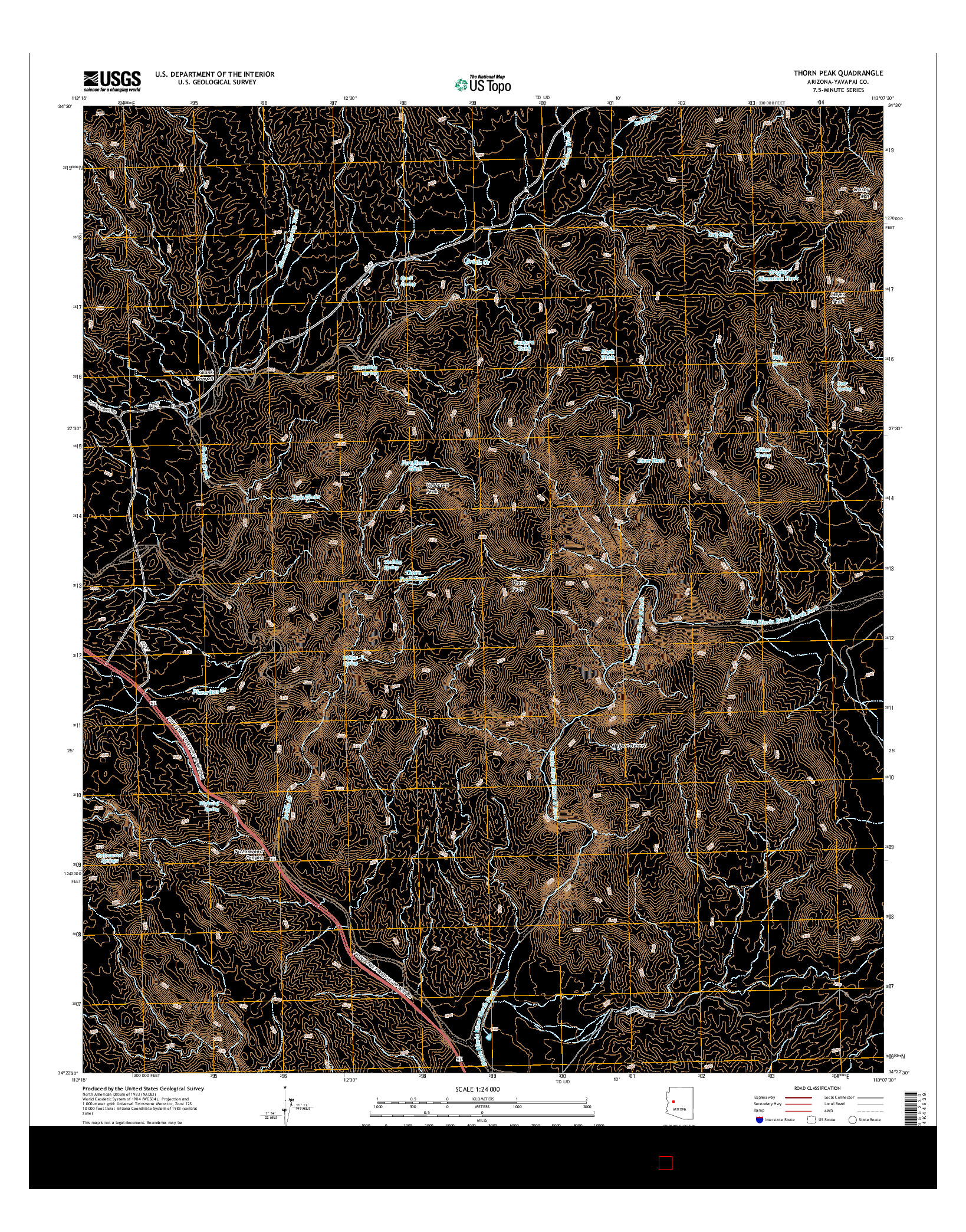 USGS US TOPO 7.5-MINUTE MAP FOR THORN PEAK, AZ 2014