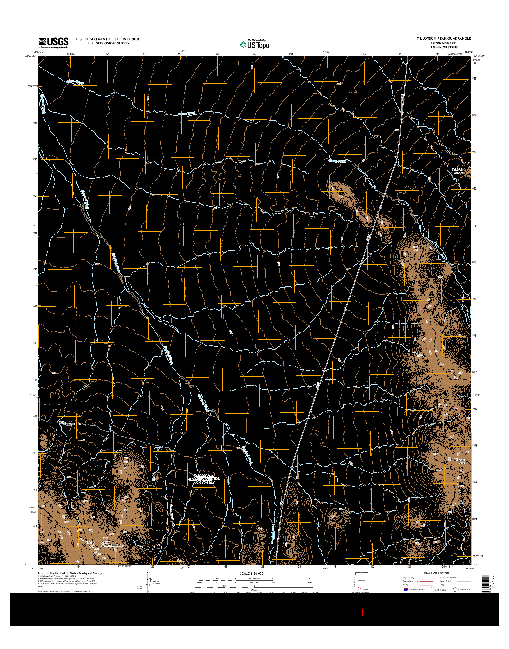 USGS US TOPO 7.5-MINUTE MAP FOR TILLOTSON PEAK, AZ 2014