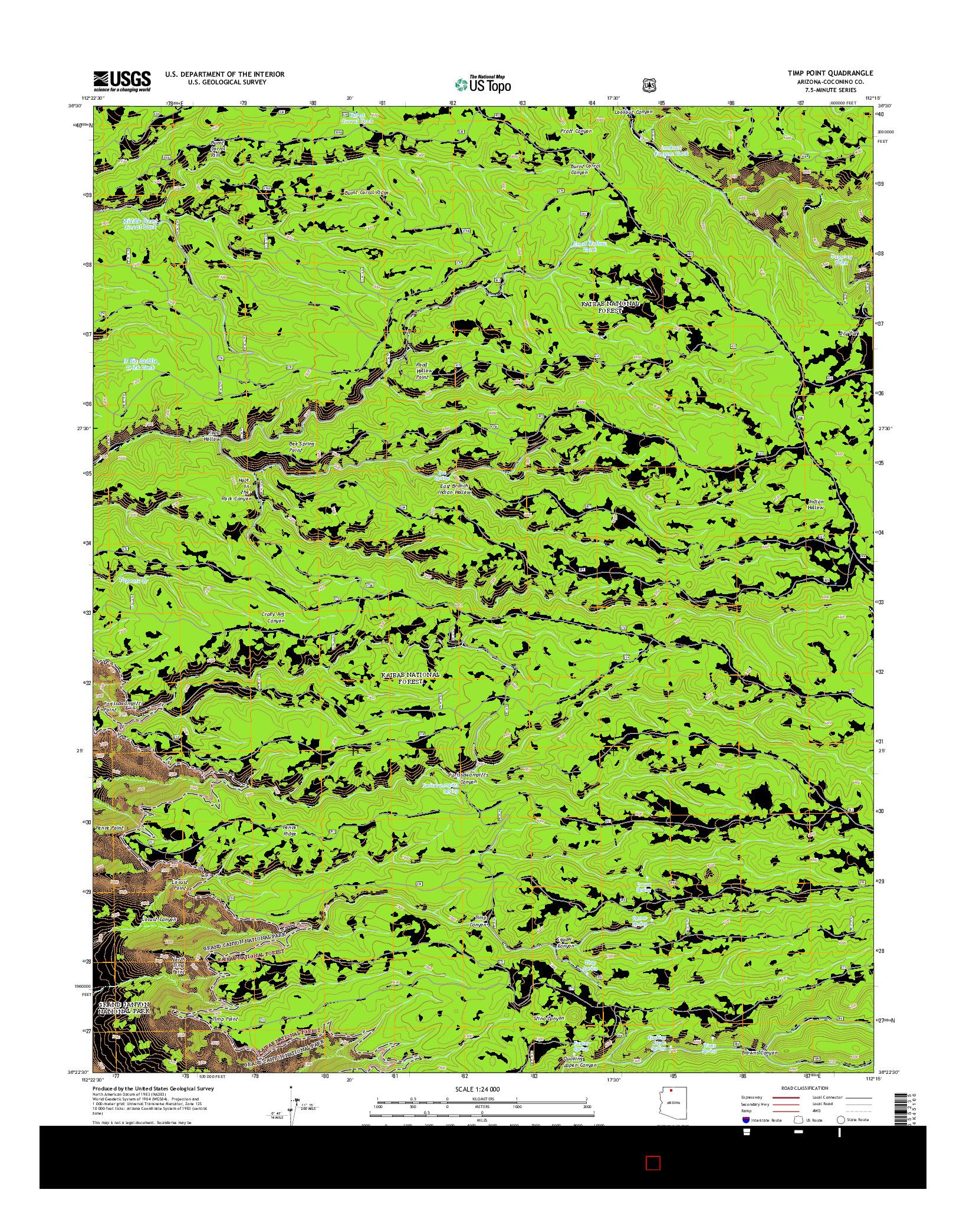 USGS US TOPO 7.5-MINUTE MAP FOR TIMP POINT, AZ 2014