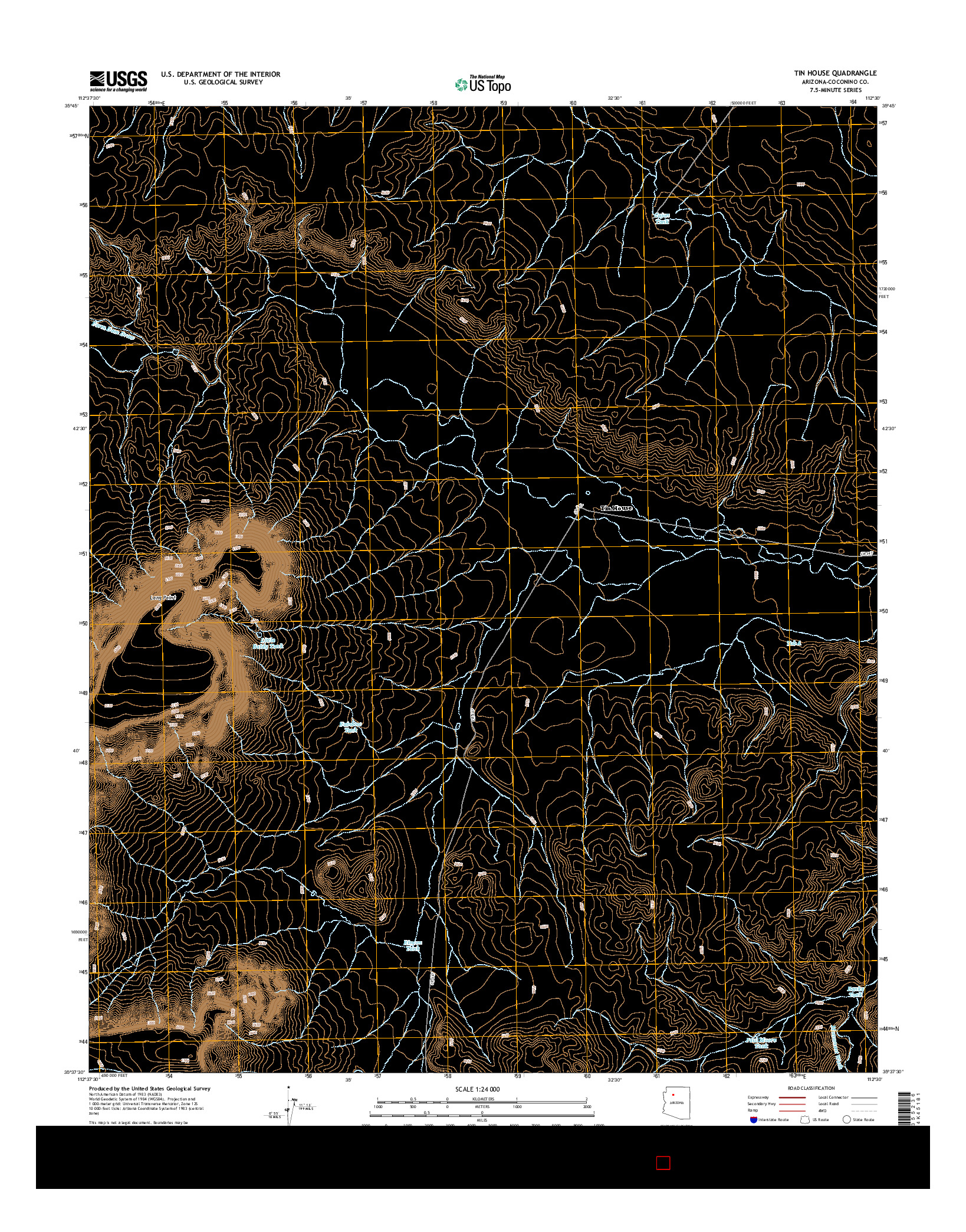 USGS US TOPO 7.5-MINUTE MAP FOR TIN HOUSE, AZ 2014