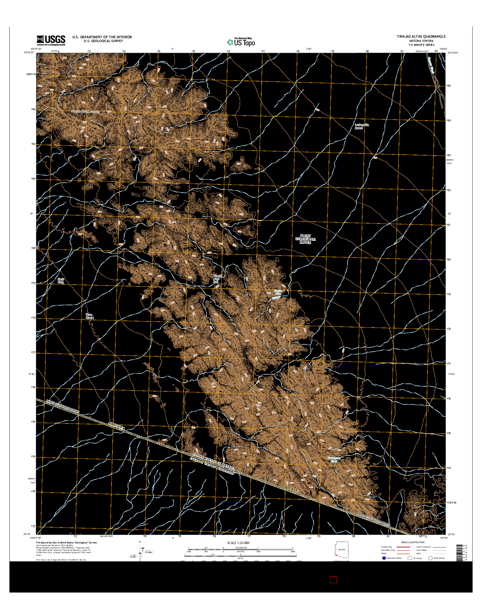 USGS US TOPO 7.5-MINUTE MAP FOR TINAJAS ALTAS, AZ-SON 2014