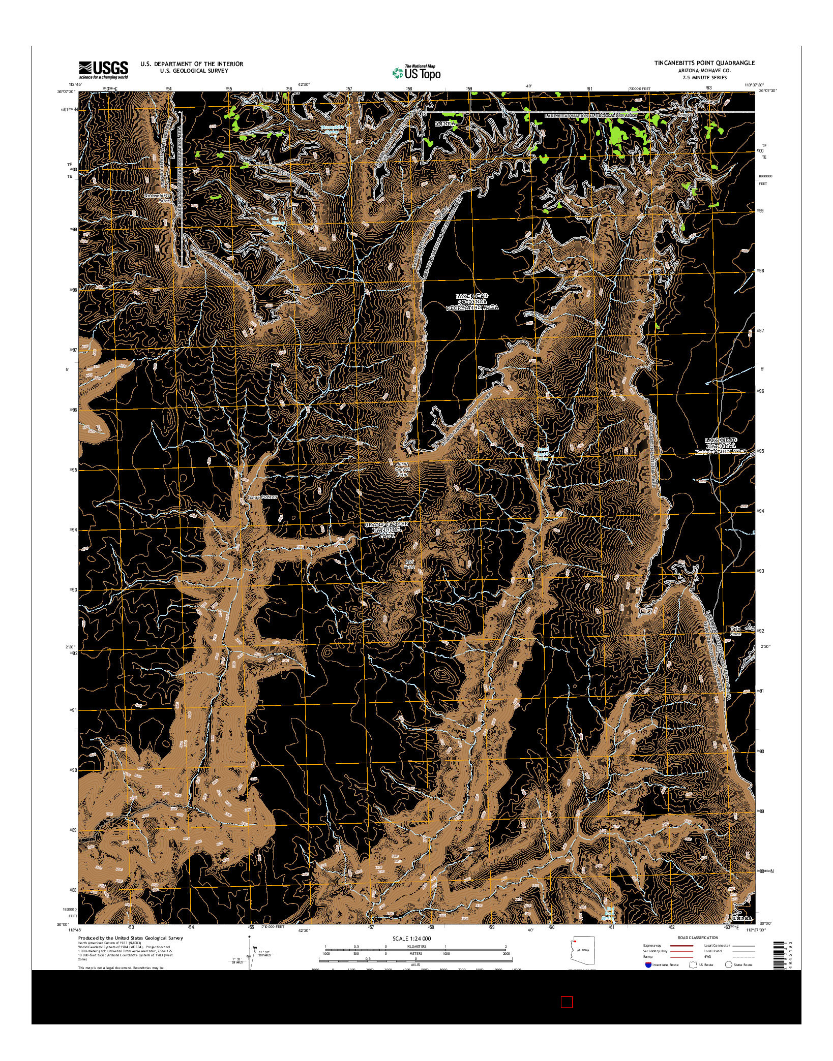 USGS US TOPO 7.5-MINUTE MAP FOR TINCANEBITTS POINT, AZ 2014