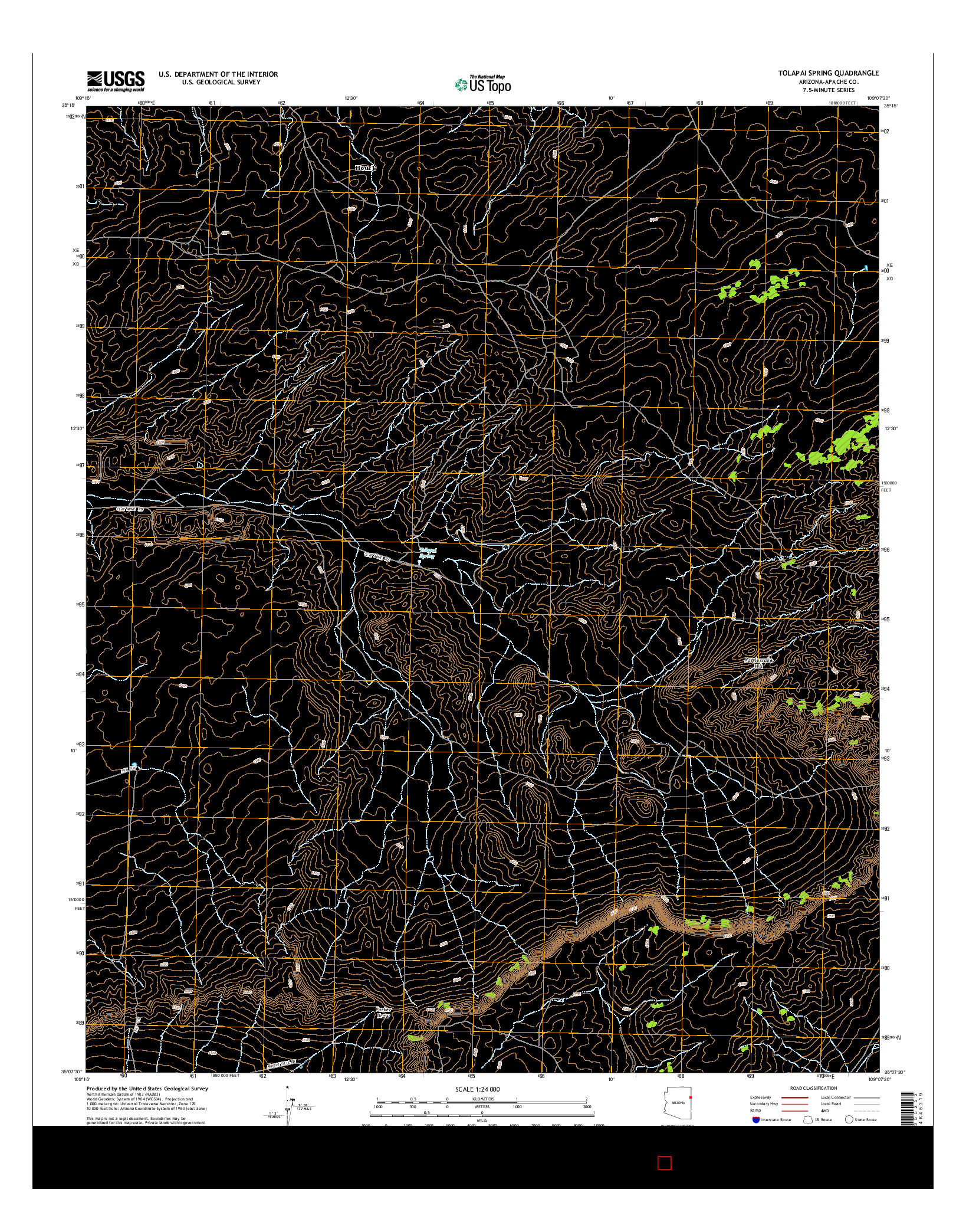 USGS US TOPO 7.5-MINUTE MAP FOR TOLAPAI SPRING, AZ 2014