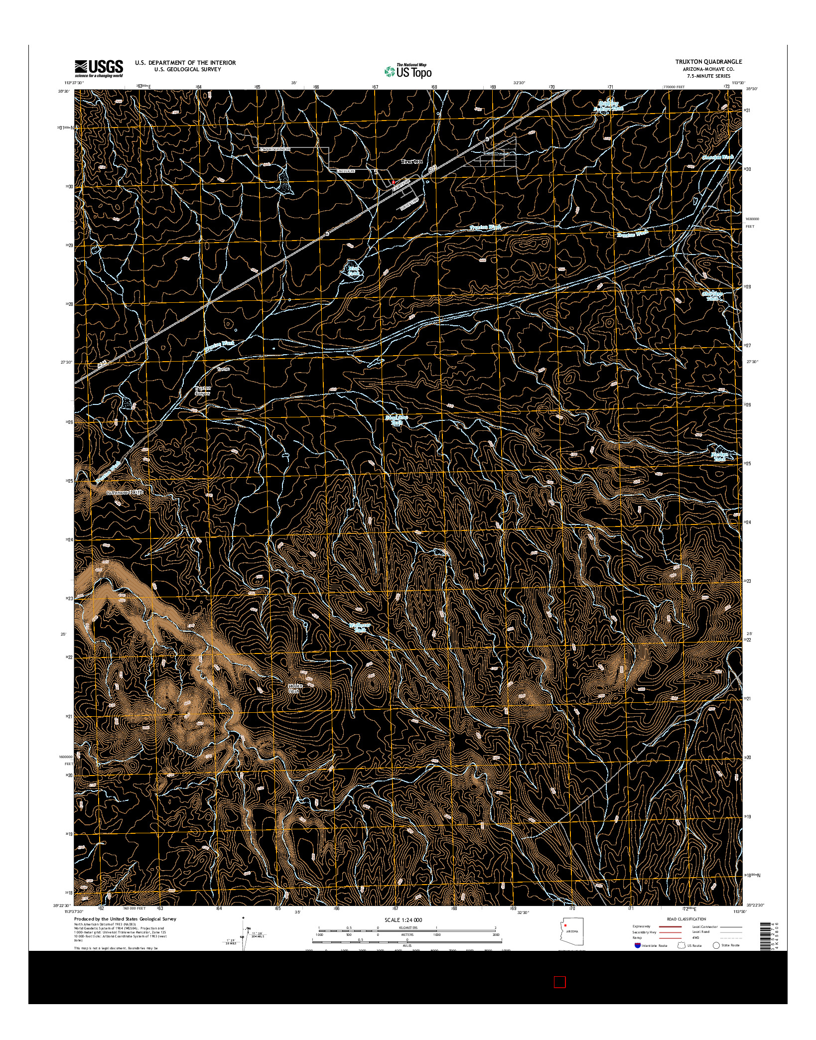 USGS US TOPO 7.5-MINUTE MAP FOR TRUXTON, AZ 2014