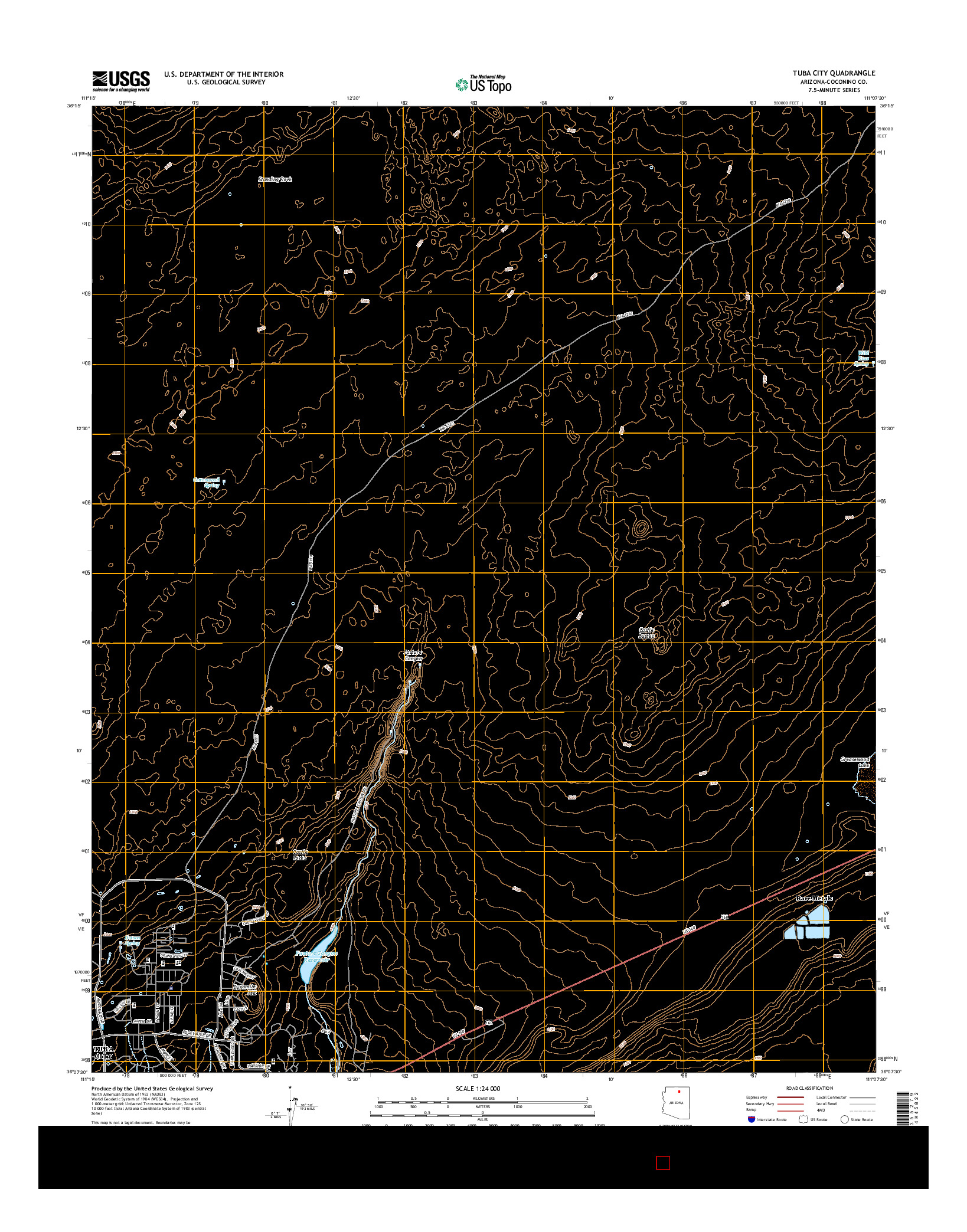 USGS US TOPO 7.5-MINUTE MAP FOR TUBA CITY, AZ 2014