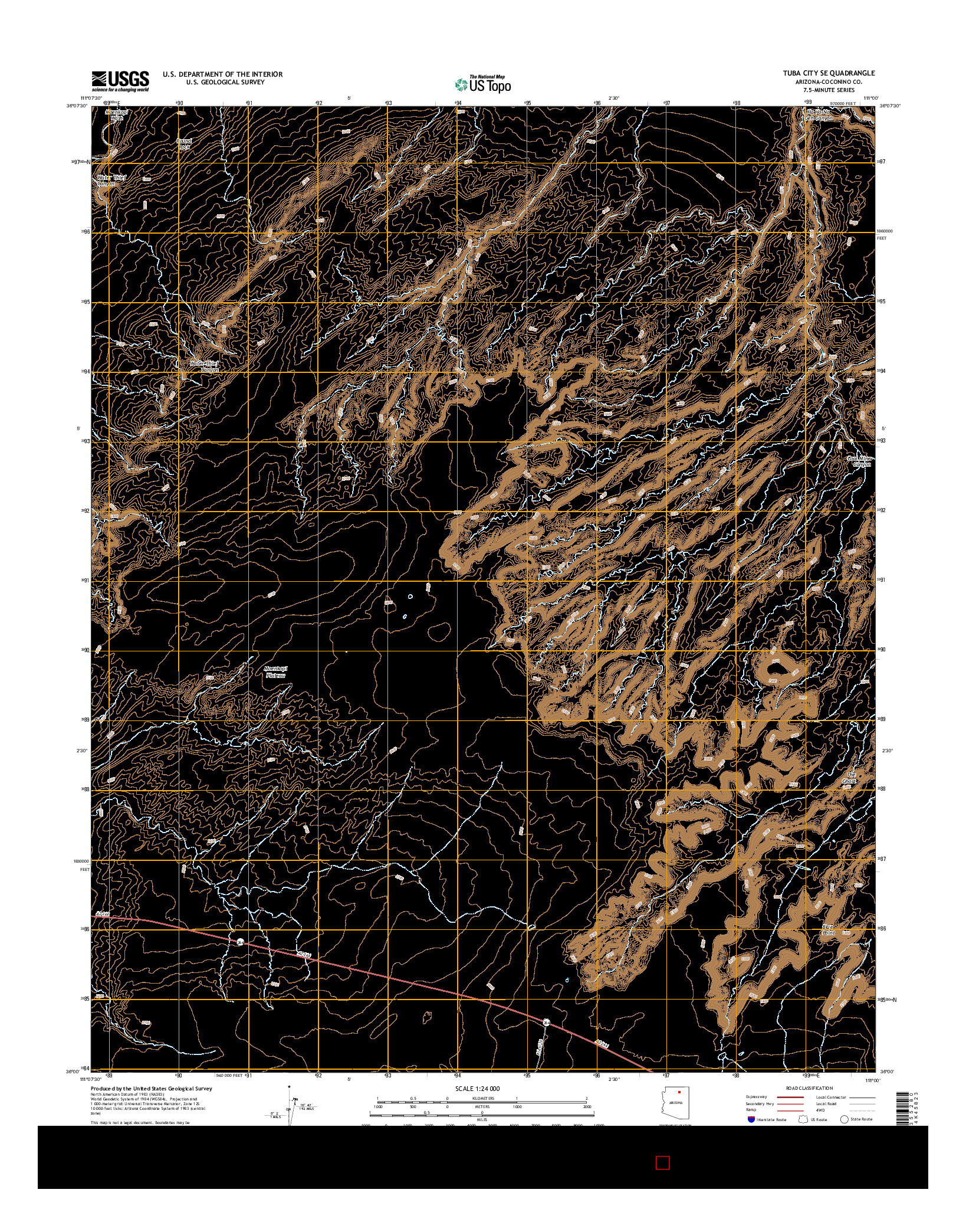 USGS US TOPO 7.5-MINUTE MAP FOR TUBA CITY SE, AZ 2014