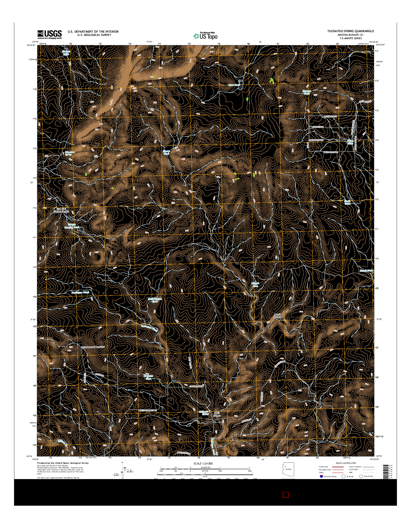 USGS US TOPO 7.5-MINUTE MAP FOR TUCKAYOU SPRING, AZ 2014