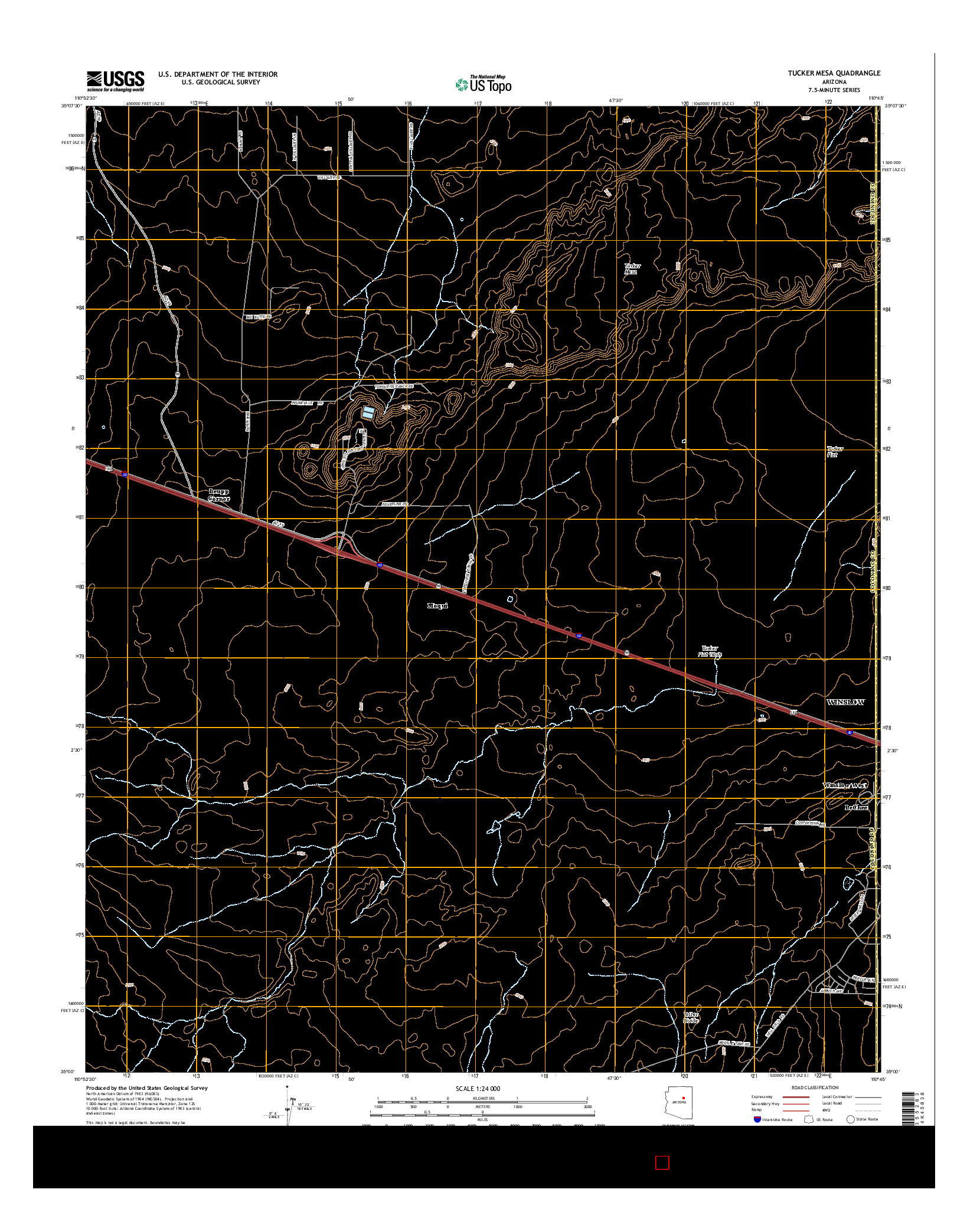 USGS US TOPO 7.5-MINUTE MAP FOR TUCKER MESA, AZ 2014