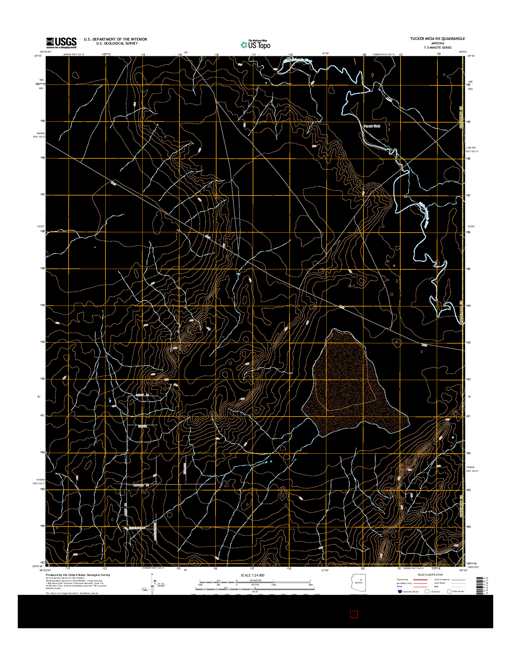 USGS US TOPO 7.5-MINUTE MAP FOR TUCKER MESA NE, AZ 2014