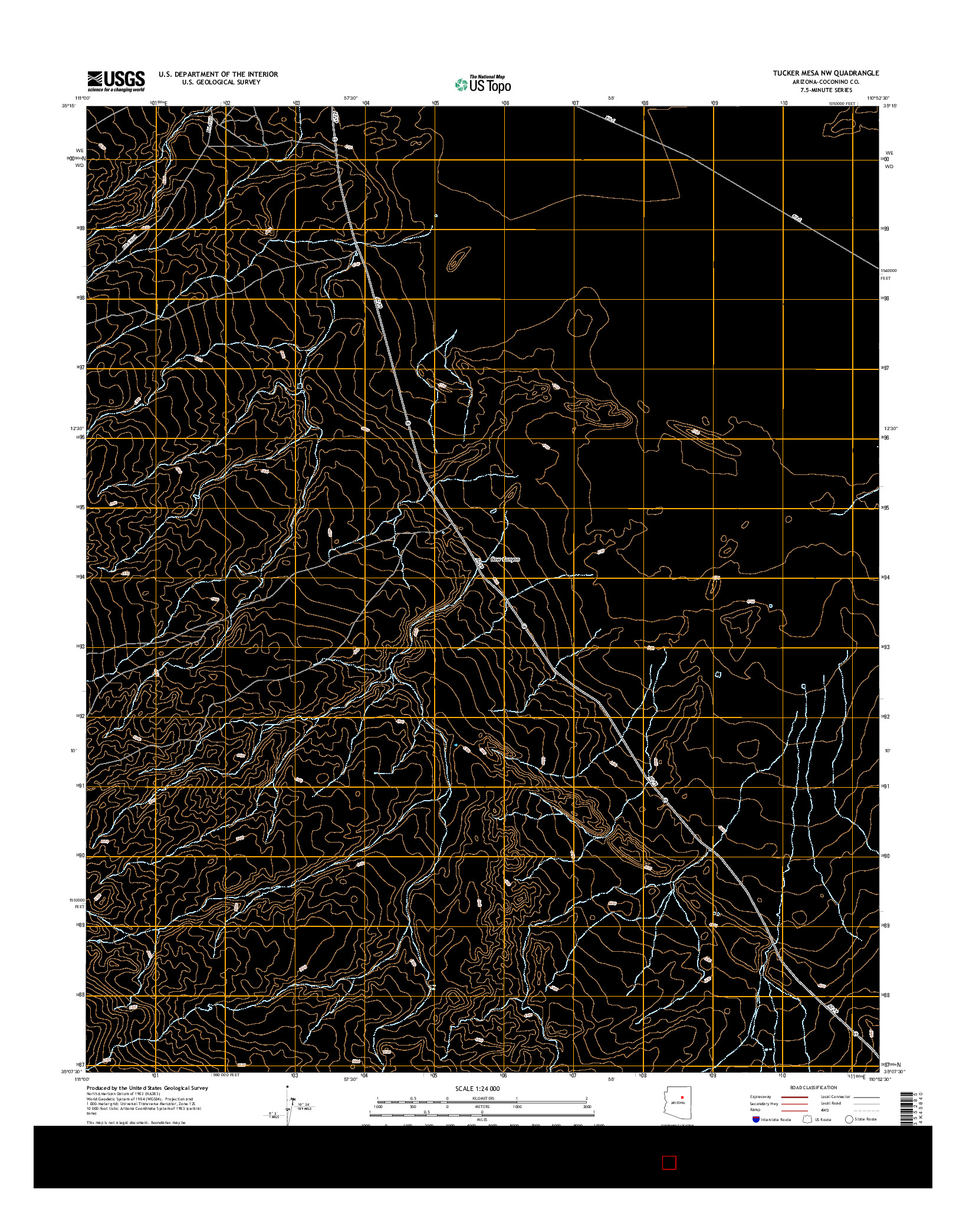 USGS US TOPO 7.5-MINUTE MAP FOR TUCKER MESA NW, AZ 2014