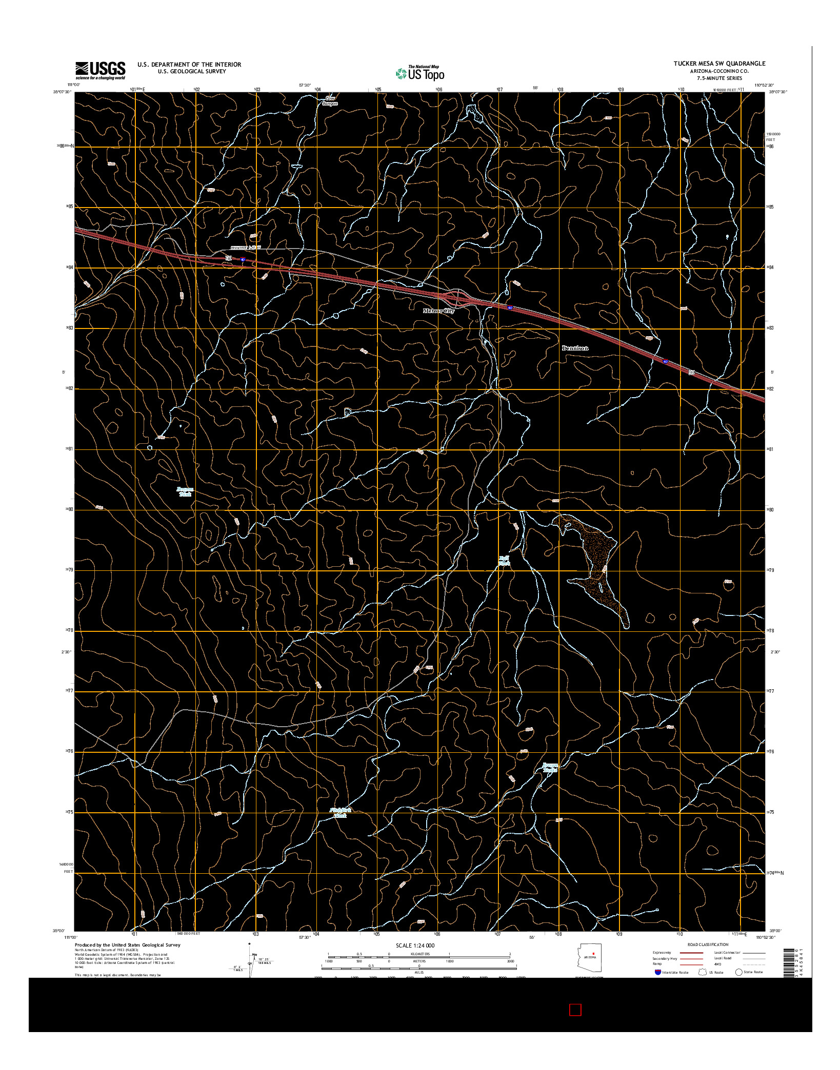 USGS US TOPO 7.5-MINUTE MAP FOR TUCKER MESA SW, AZ 2014