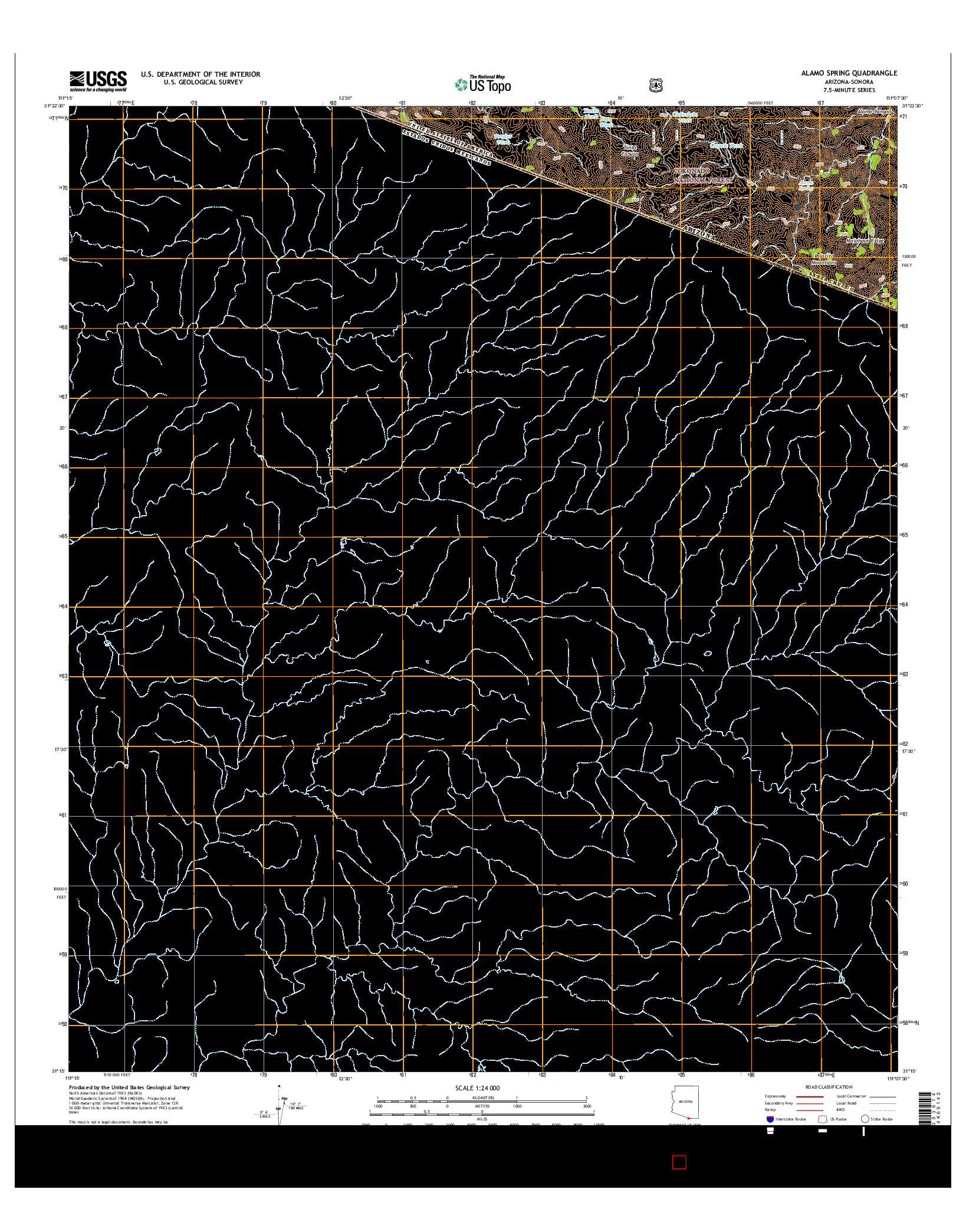 USGS US TOPO 7.5-MINUTE MAP FOR ALAMO SPRING, AZ-SON 2014