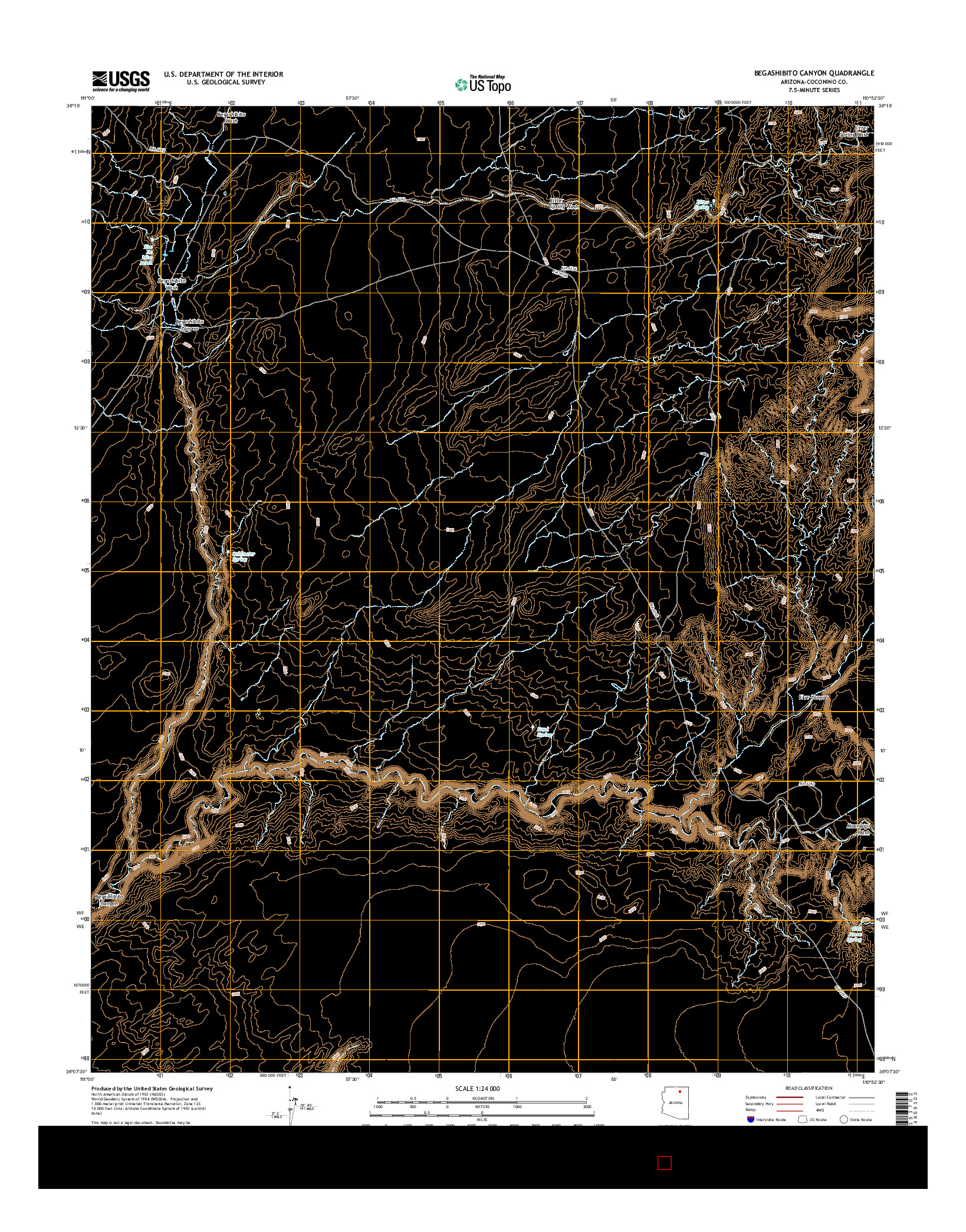 USGS US TOPO 7.5-MINUTE MAP FOR BEGASHIBITO CANYON, AZ 2014