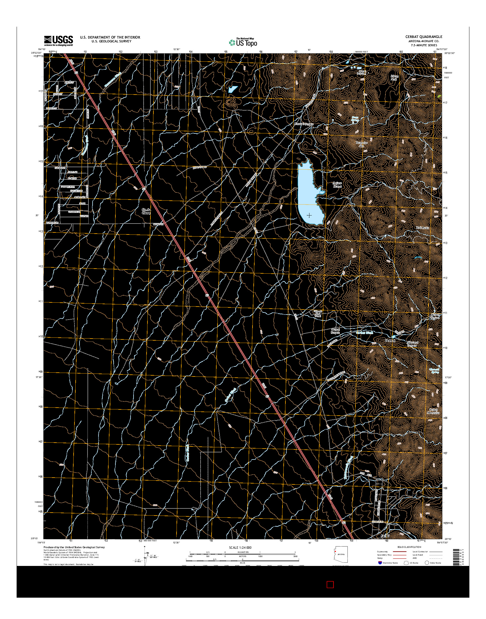 USGS US TOPO 7.5-MINUTE MAP FOR CERBAT, AZ 2014