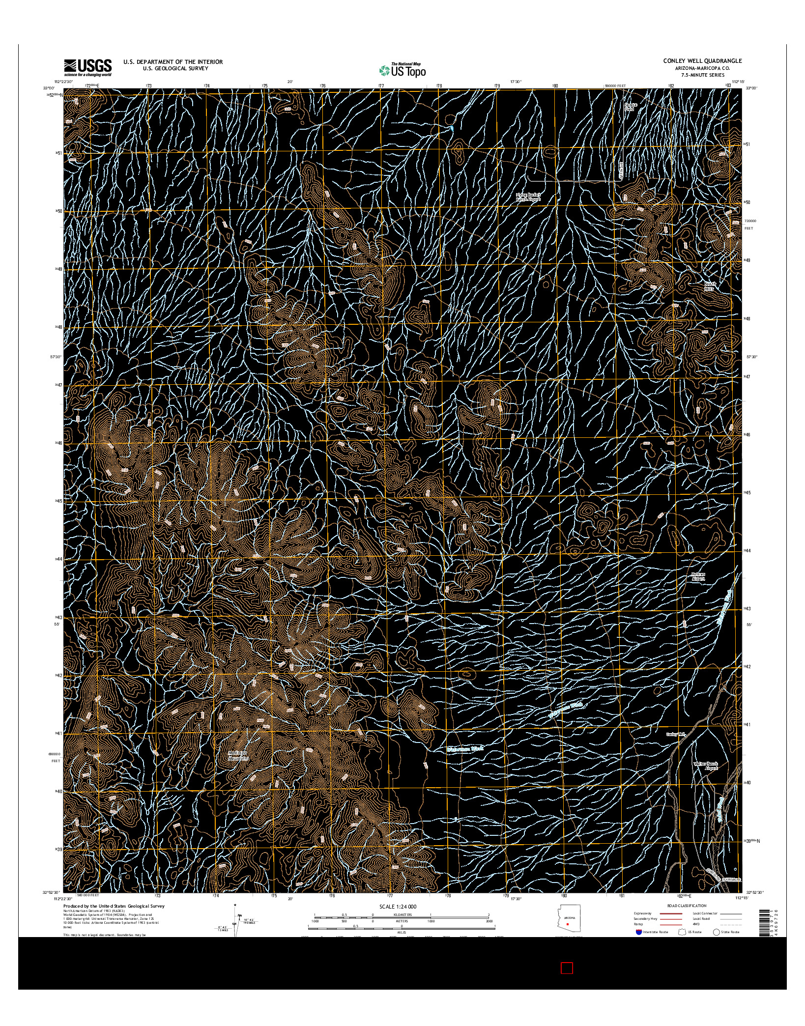 USGS US TOPO 7.5-MINUTE MAP FOR CONLEY WELL, AZ 2014