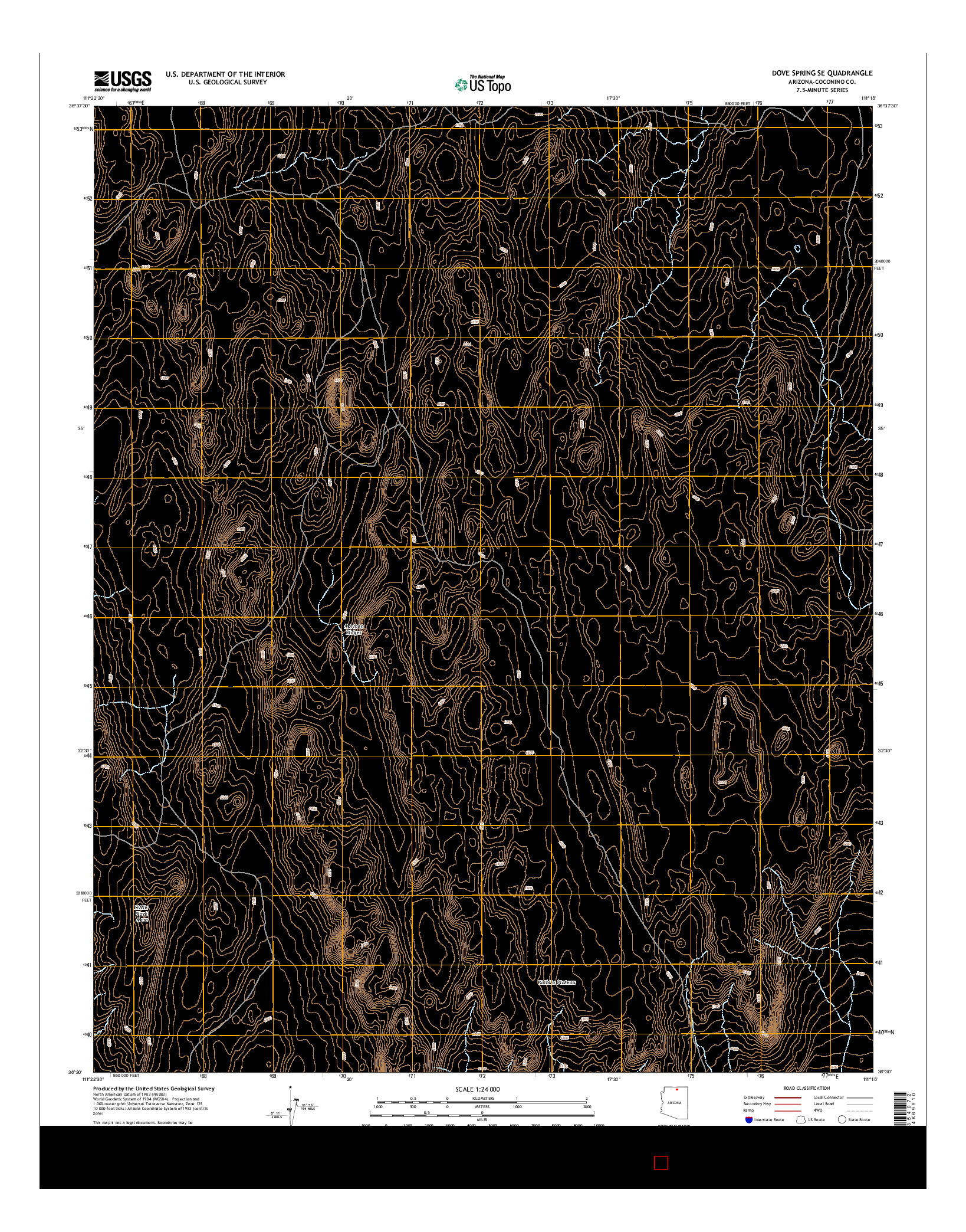 USGS US TOPO 7.5-MINUTE MAP FOR DOVE SPRING SE, AZ 2014