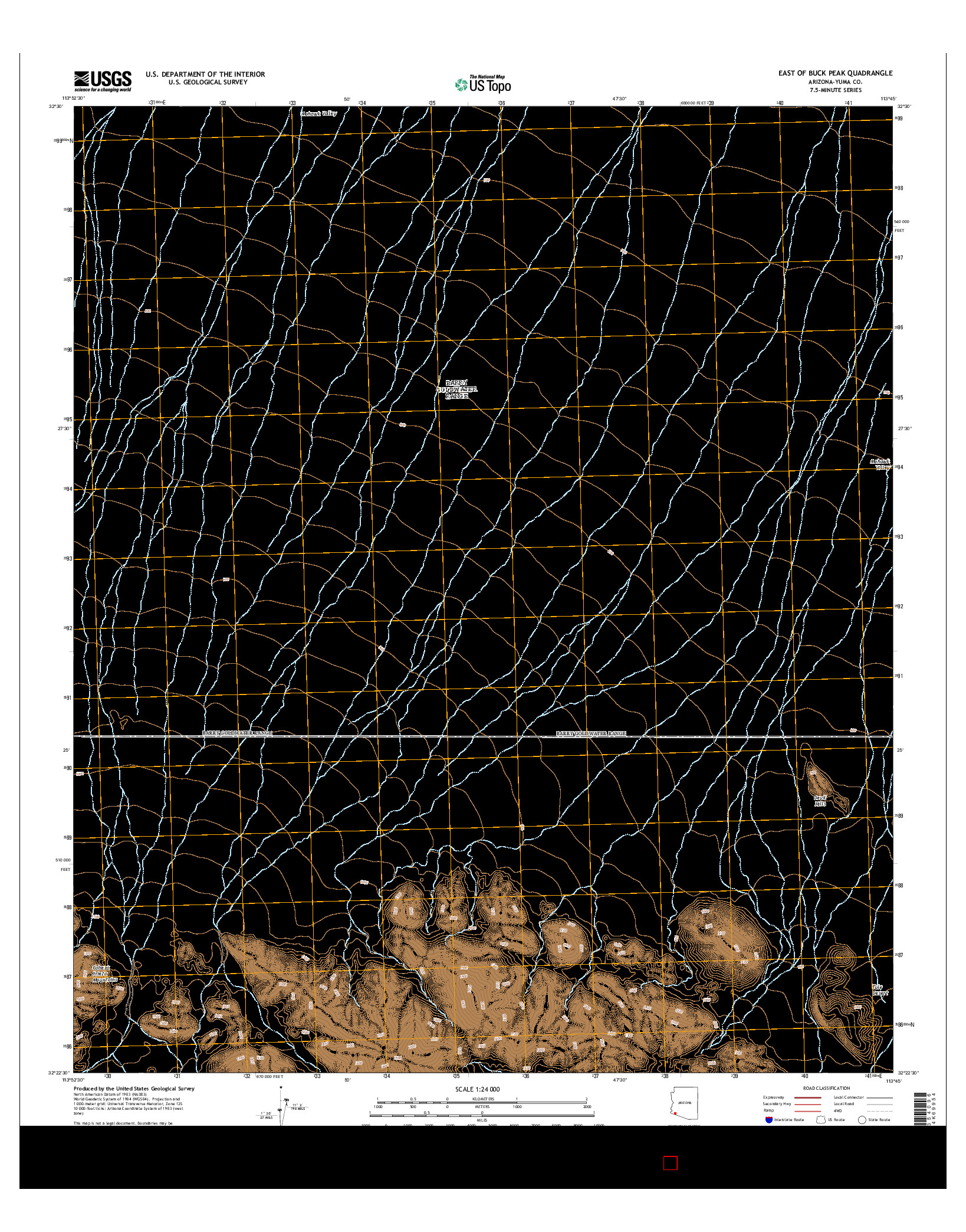 USGS US TOPO 7.5-MINUTE MAP FOR EAST OF BUCK PEAK, AZ 2014