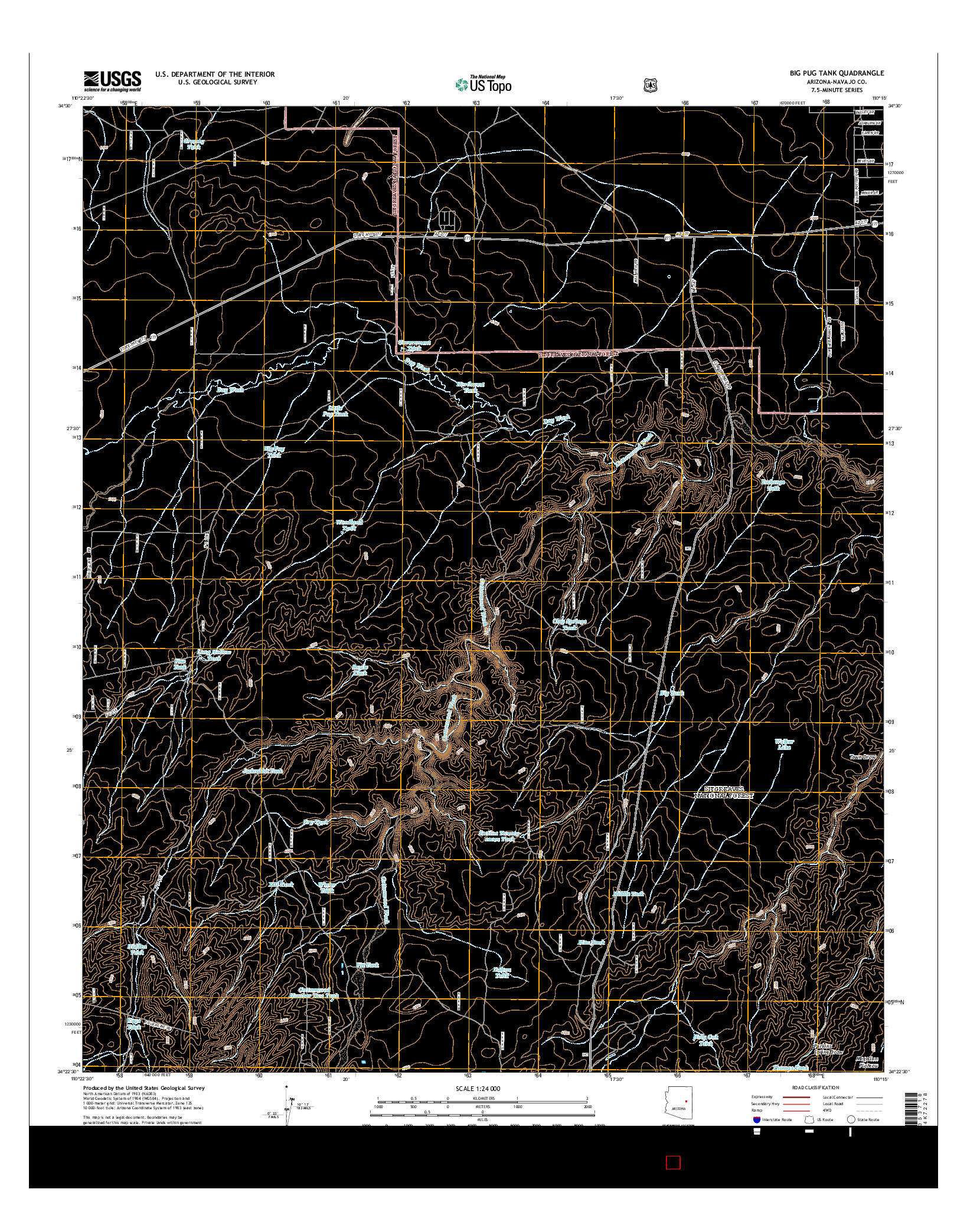 USGS US TOPO 7.5-MINUTE MAP FOR BIG PUG TANK, AZ 2014