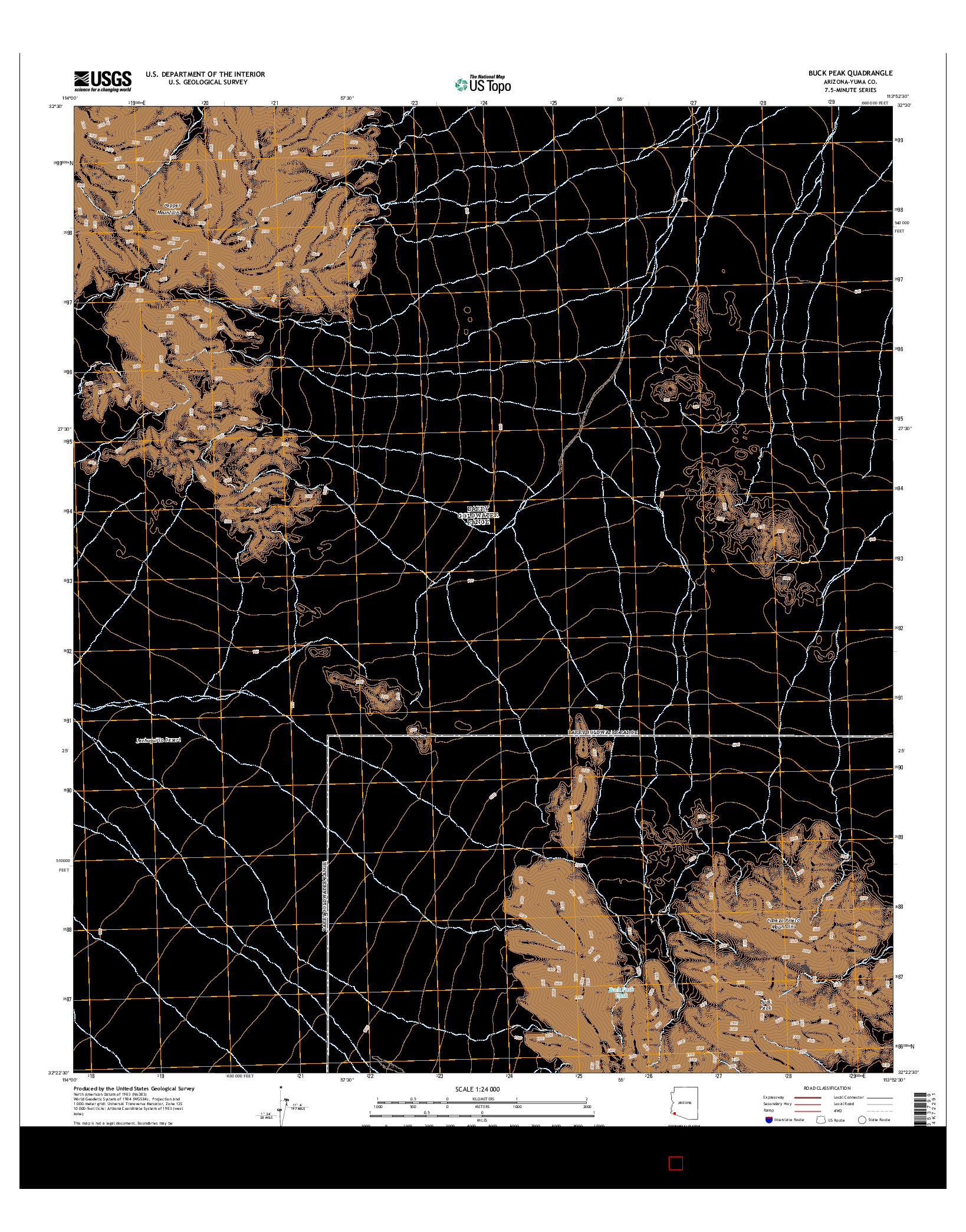 USGS US TOPO 7.5-MINUTE MAP FOR BUCK PEAK, AZ 2014