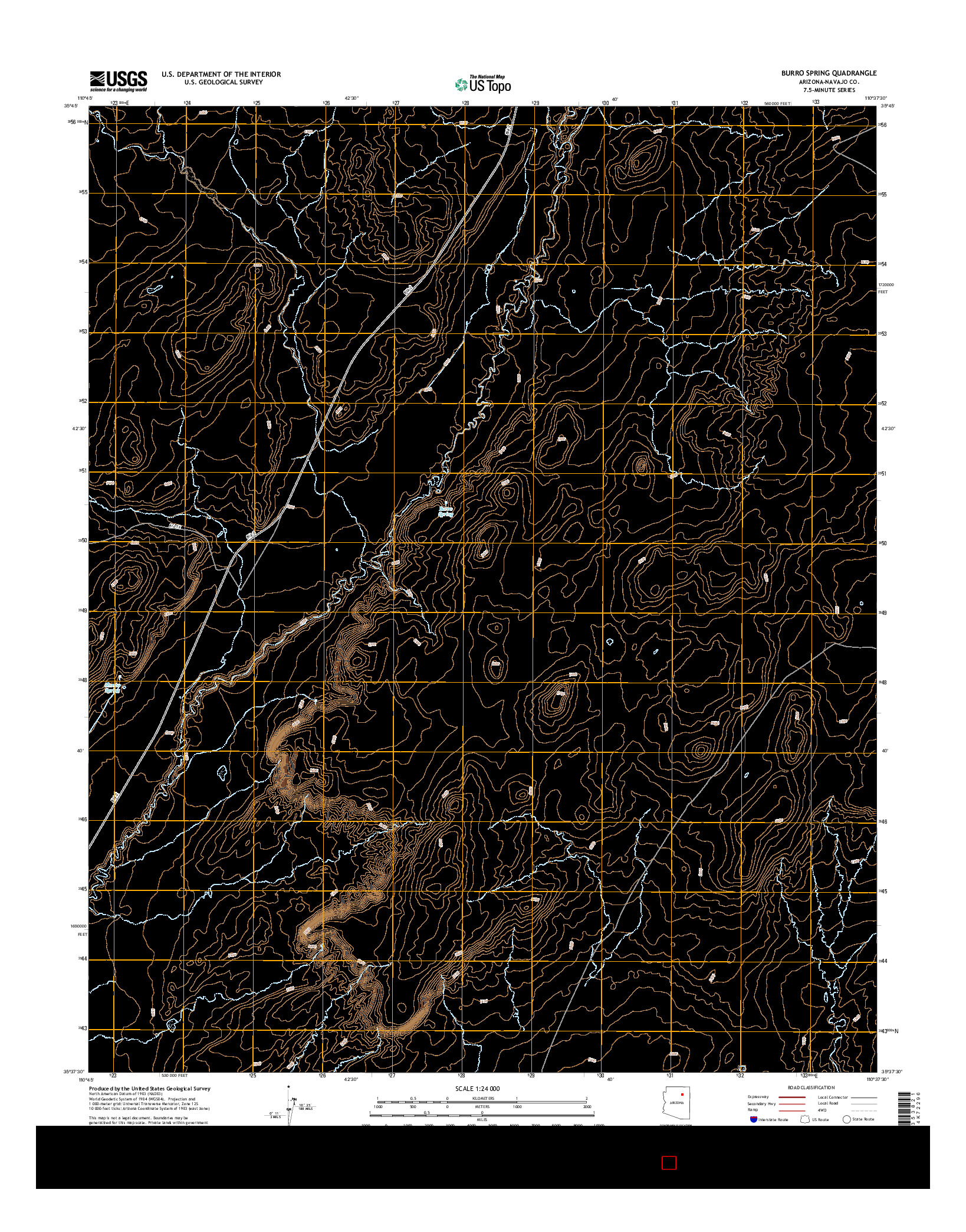 USGS US TOPO 7.5-MINUTE MAP FOR BURRO SPRING, AZ 2014