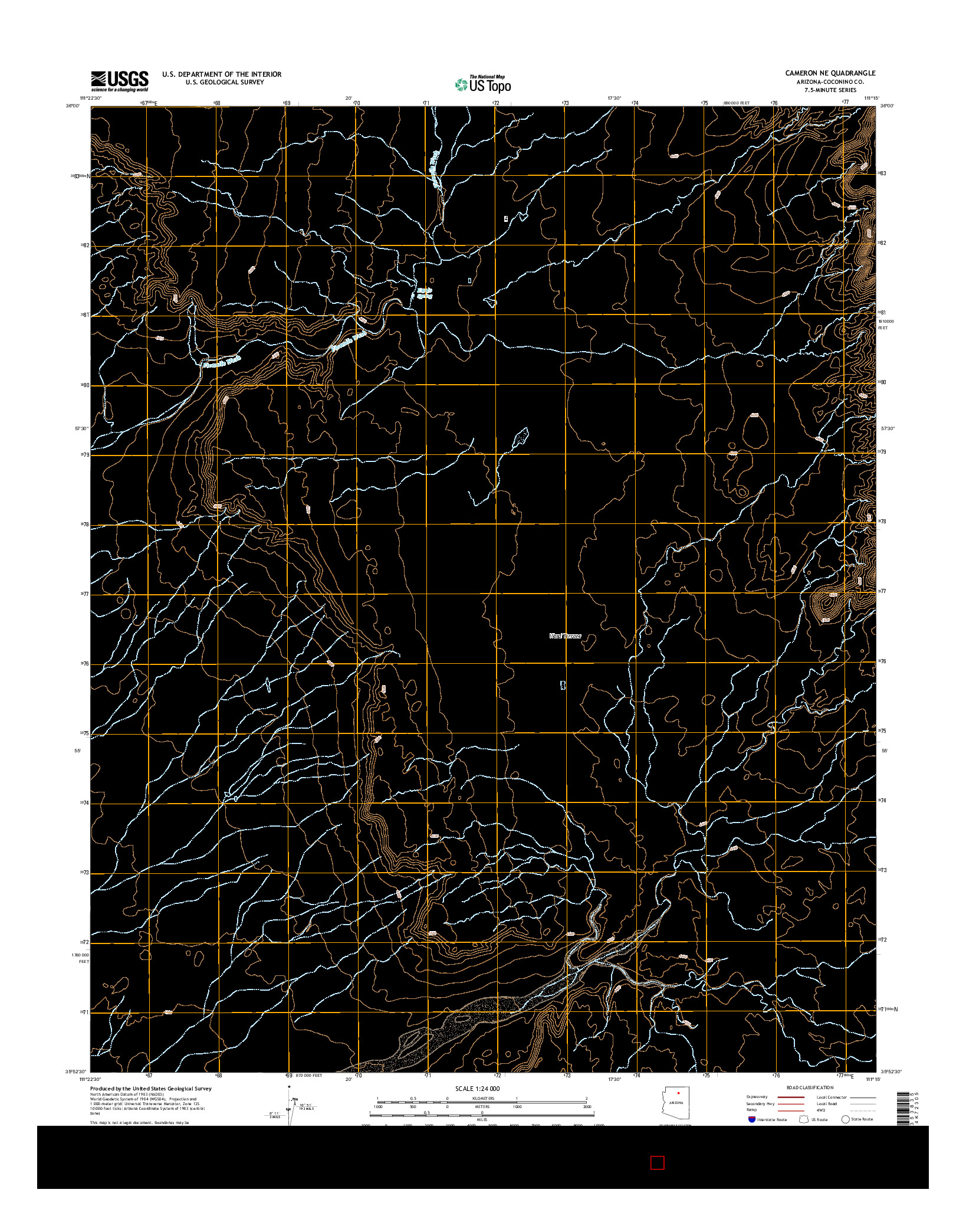 USGS US TOPO 7.5-MINUTE MAP FOR CAMERON NE, AZ 2014